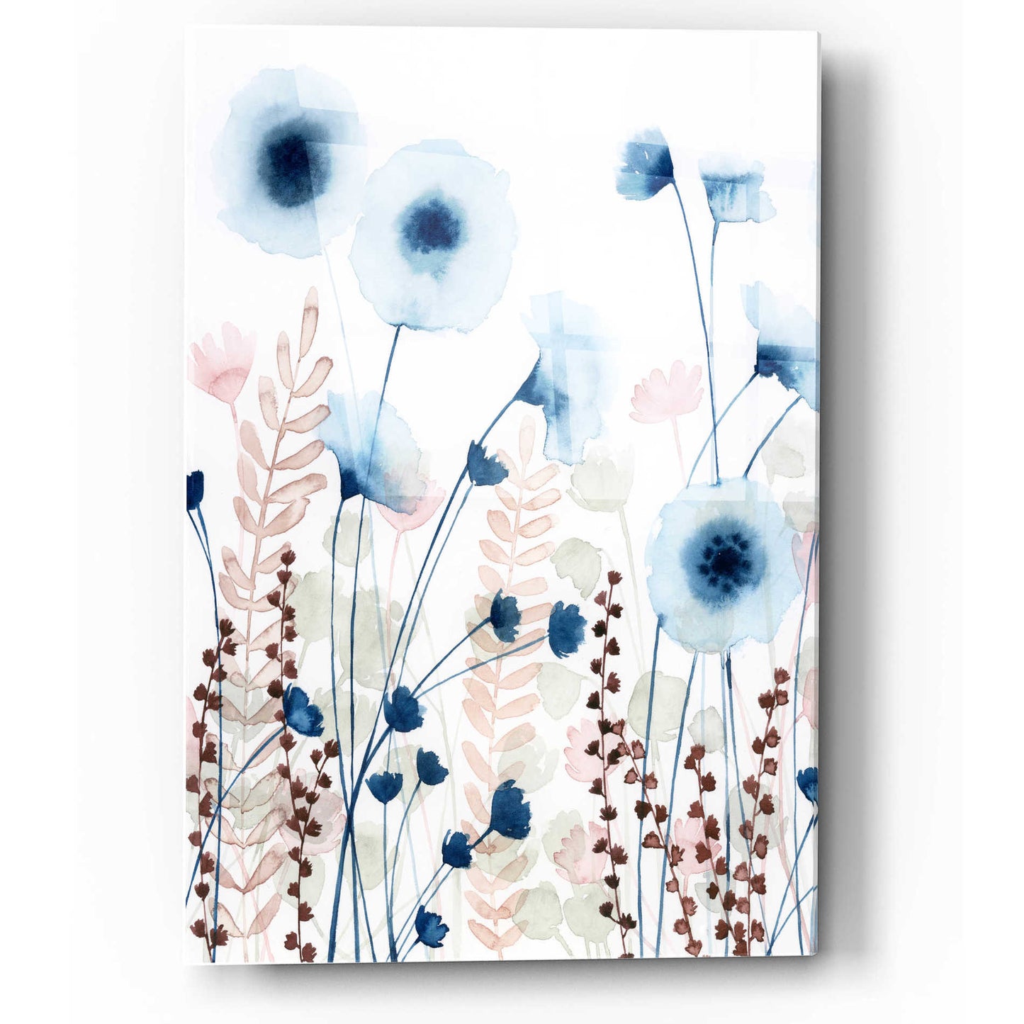 Epic Art 'Sweet Flower Field II' by Grace Popp, Acrylic Wall Glass,12x16