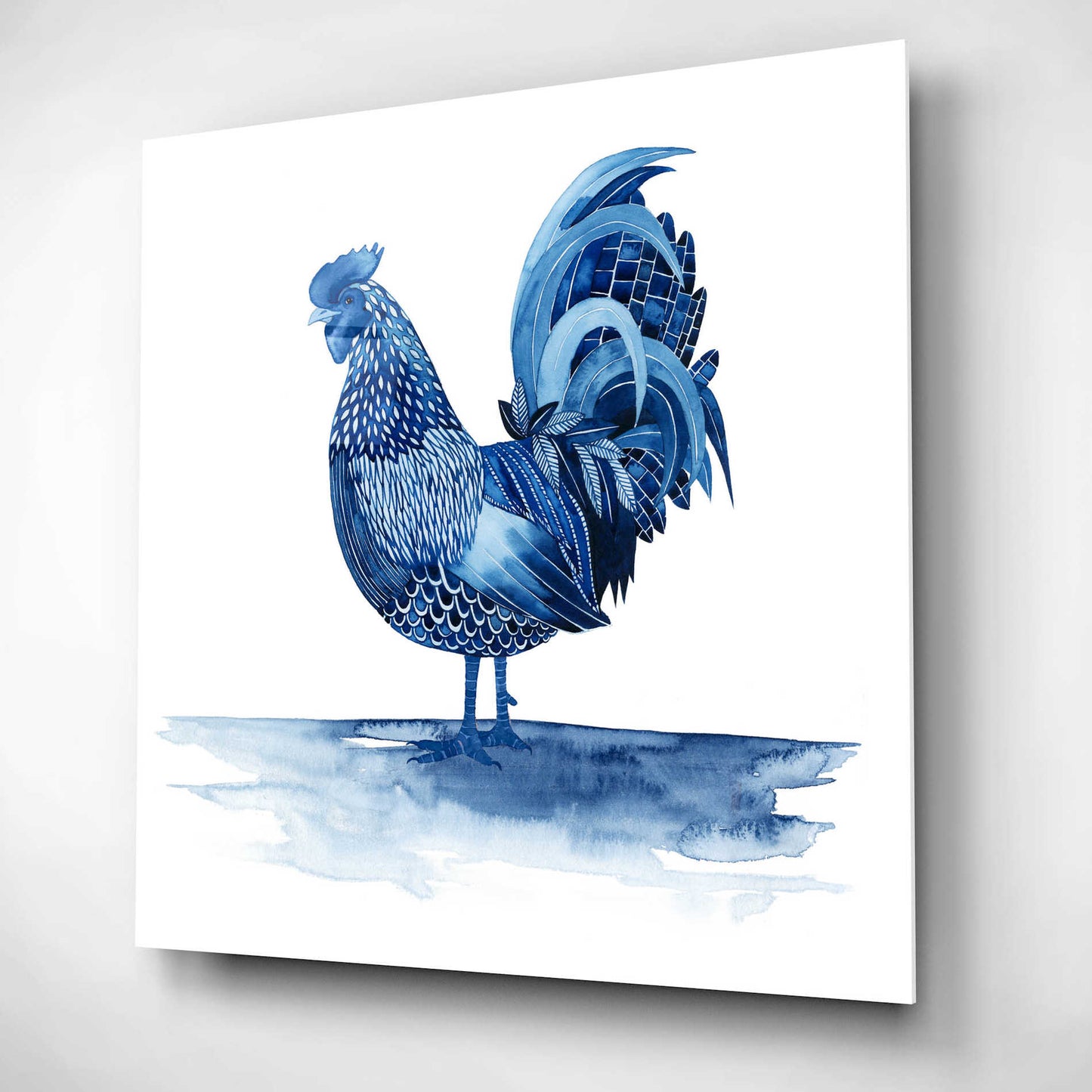 Epic Art 'Cobalt Farm Animals IV' by Grace Popp, Acrylic Wall Glass,12x12