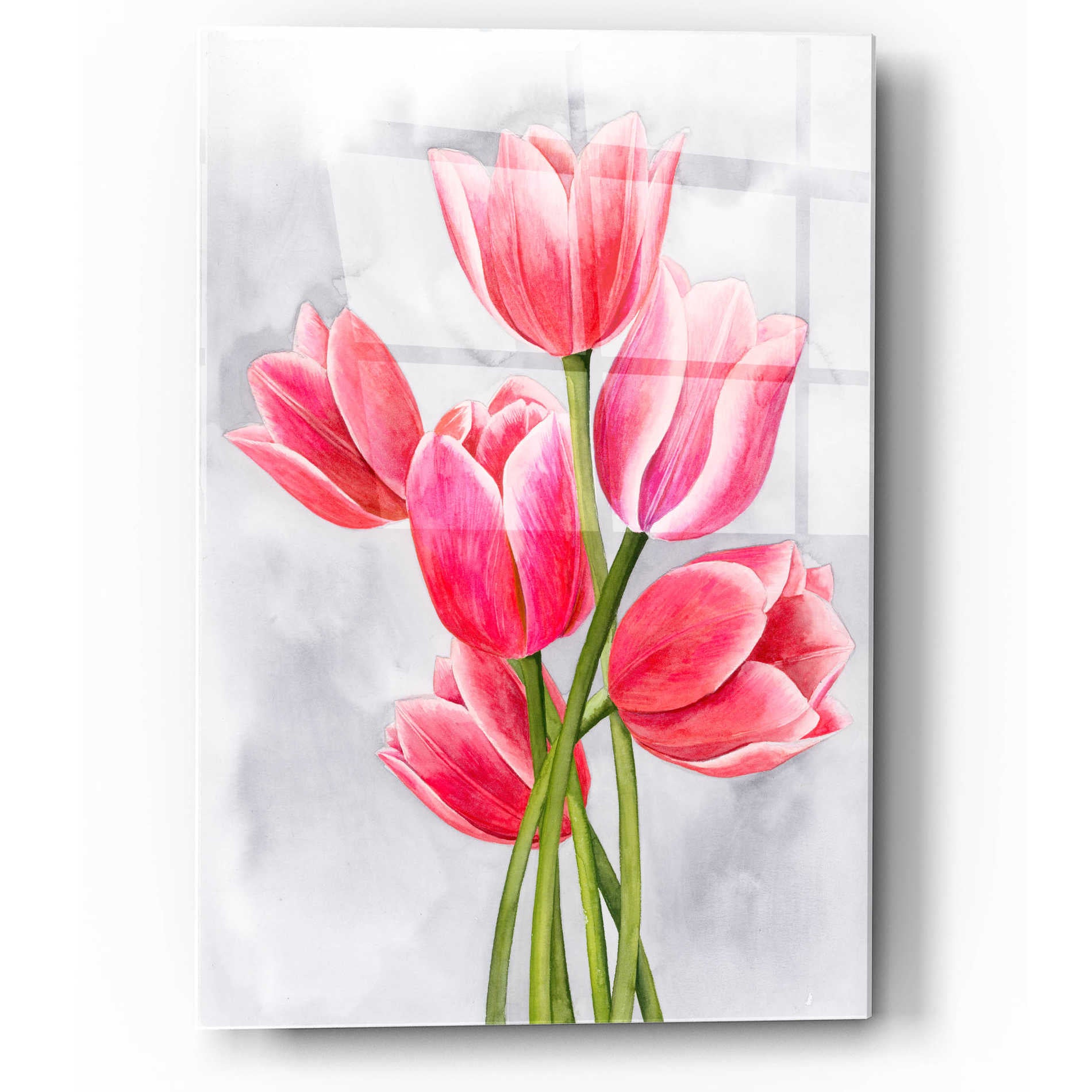 Epic Art 'Tulip Tangle I' by Grace Popp, Acrylic Wall Glass,12x16