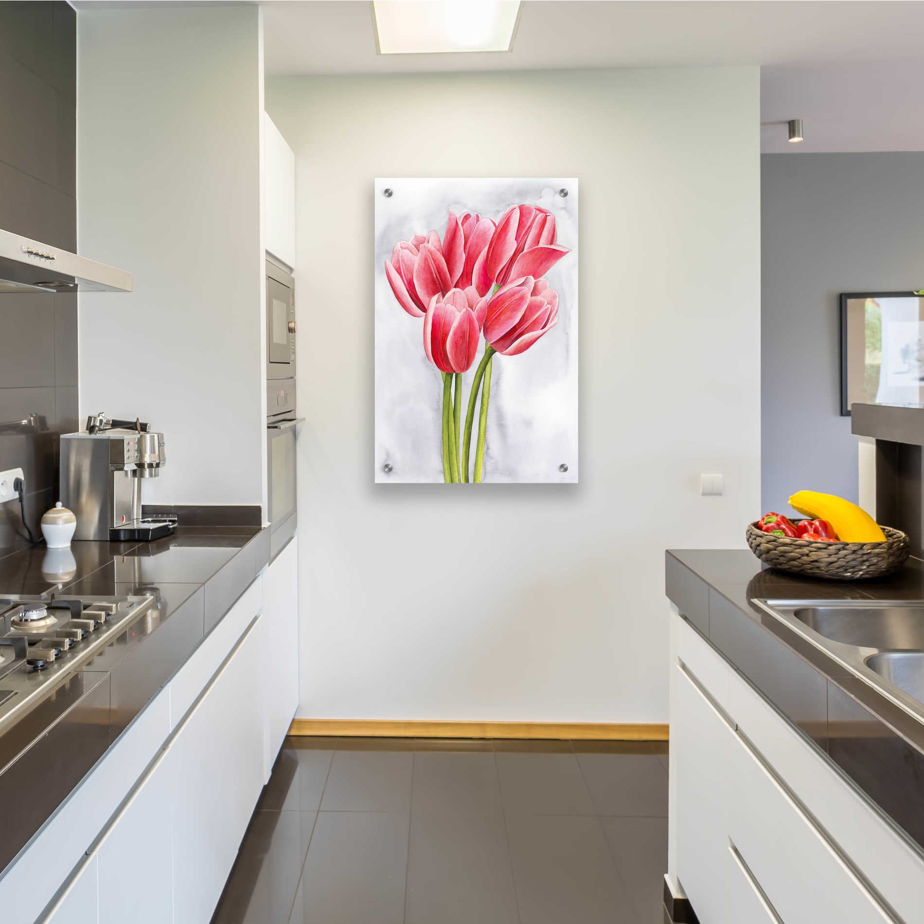 Epic Art 'Tulip Tangle II' by Grace Popp, Acrylic Wall Glass,24x36