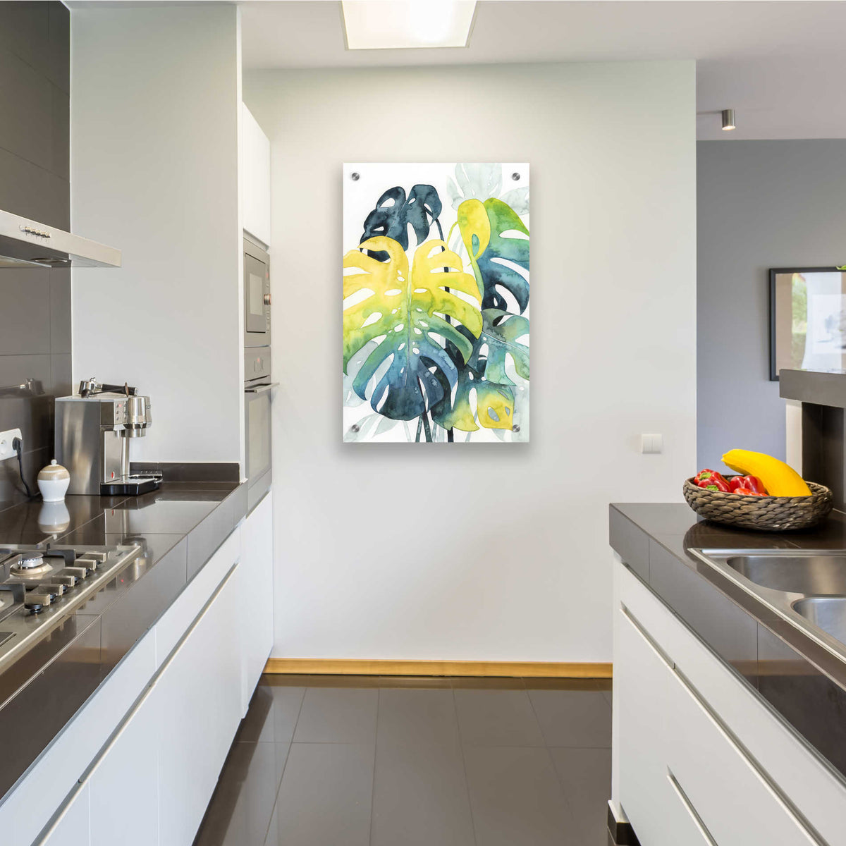 Epic Art 'Sunset Palm Composition I' by Grace Popp, Acrylic Wall Glass,24x36