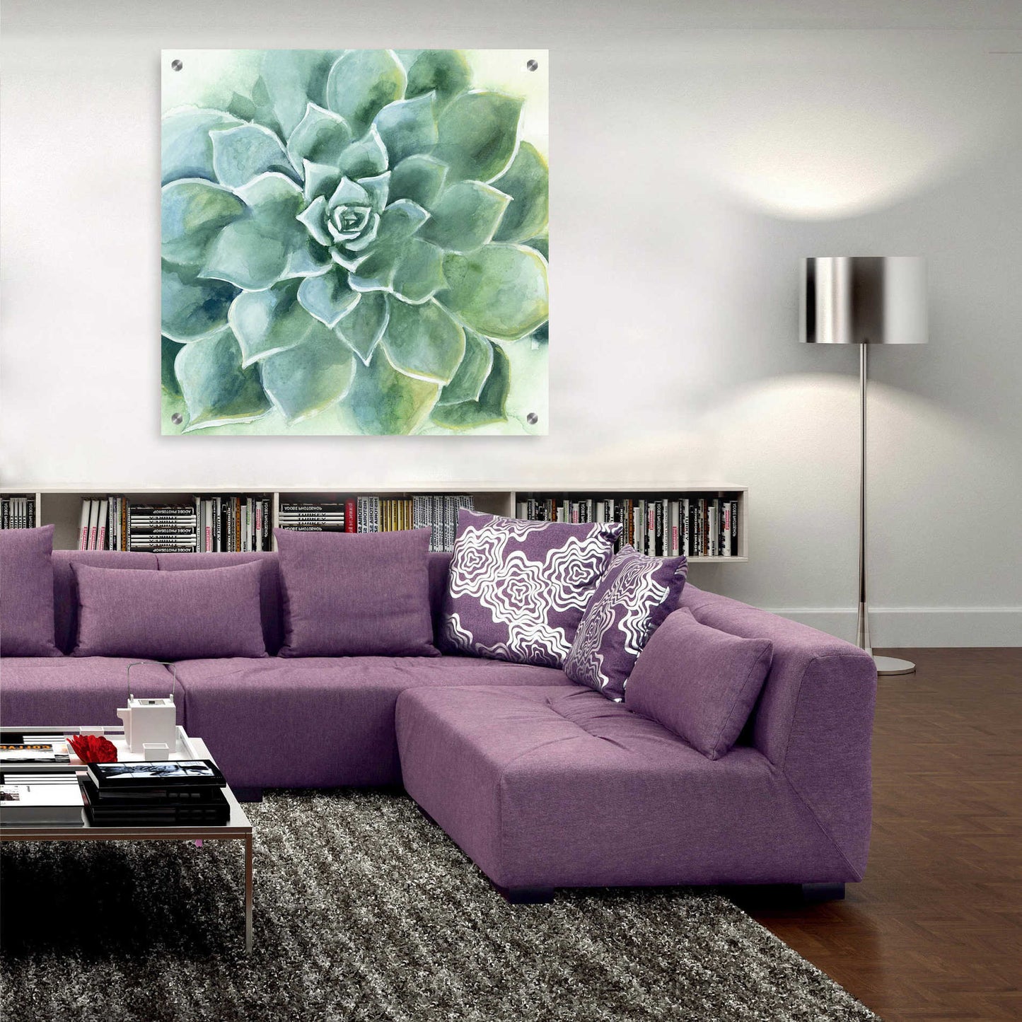 Epic Art 'Verdant Succulent II' by Grace Popp, Acrylic Wall Glass,36x36