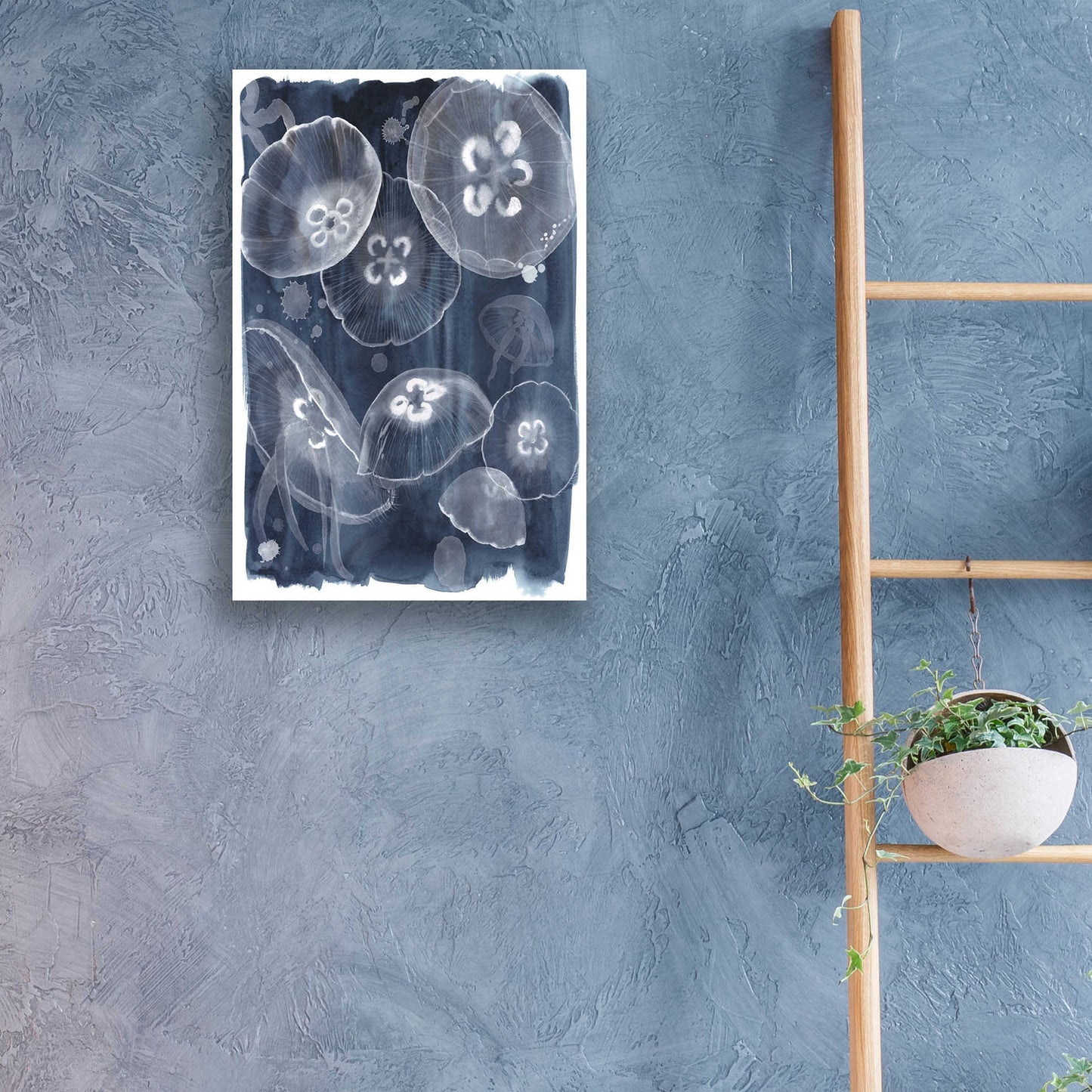 Epic Art 'Moon Jellies II' by Grace Popp, Acrylic Wall Glass,16x24
