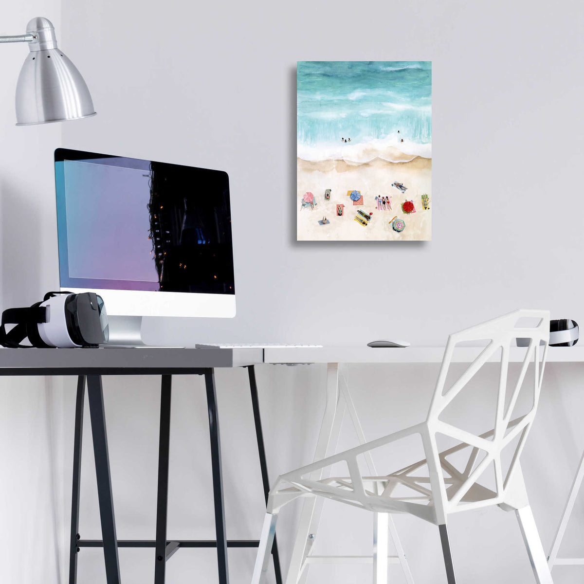 Epic Art 'Beach Week I' by Grace Popp, Acrylic Wall Glass,12x16