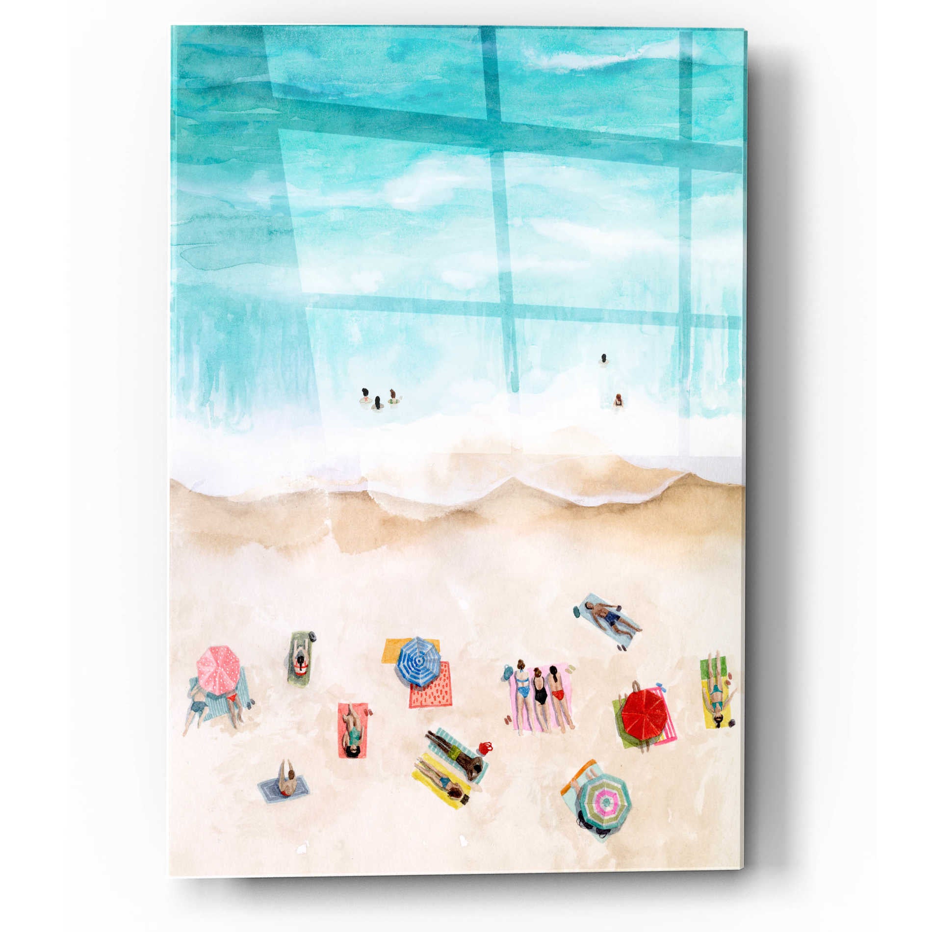 Epic Art 'Beach Week I' by Grace Popp, Acrylic Wall Glass,12x16