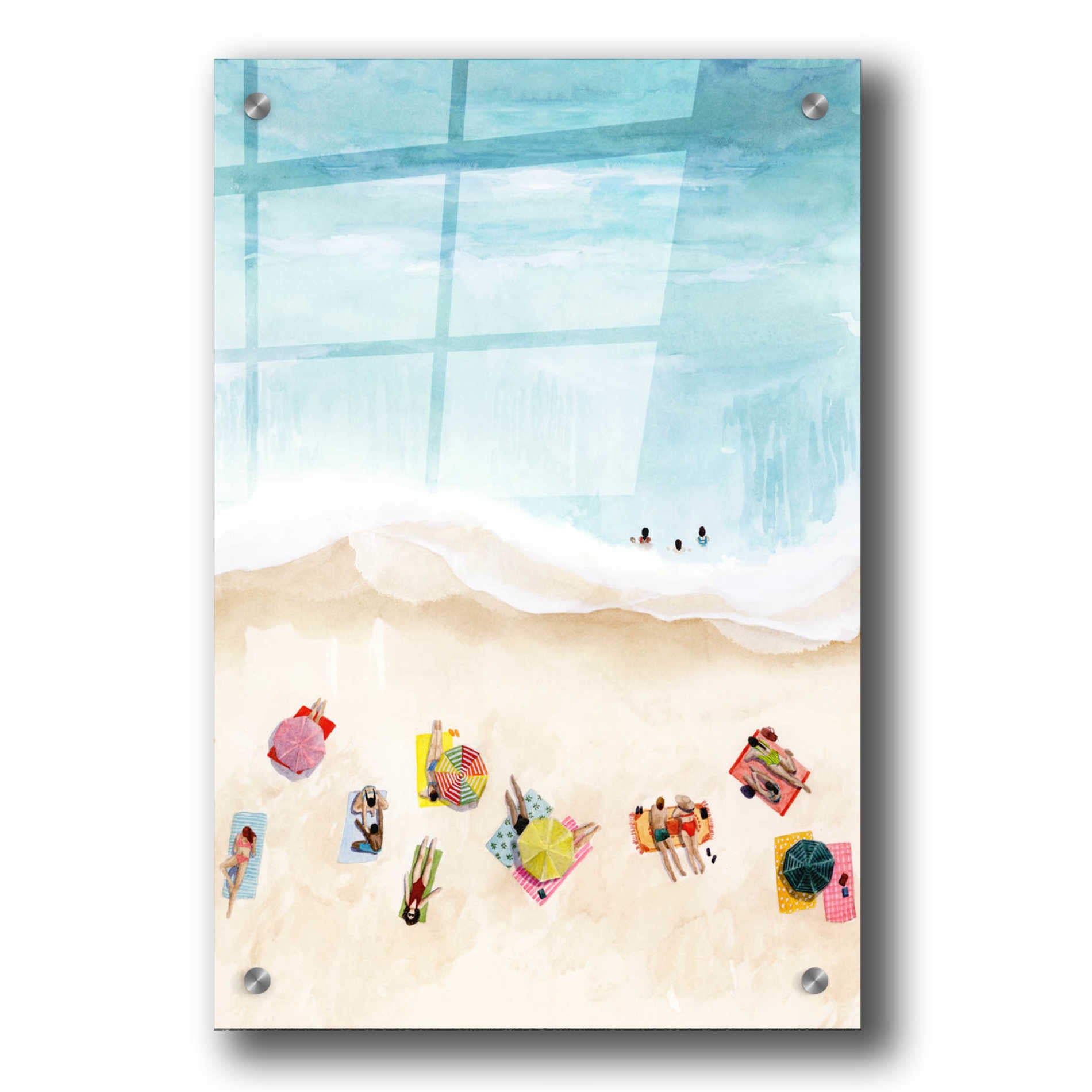 Epic Art 'Beach Week II' by Grace Popp, Acrylic Wall Glass,24x36