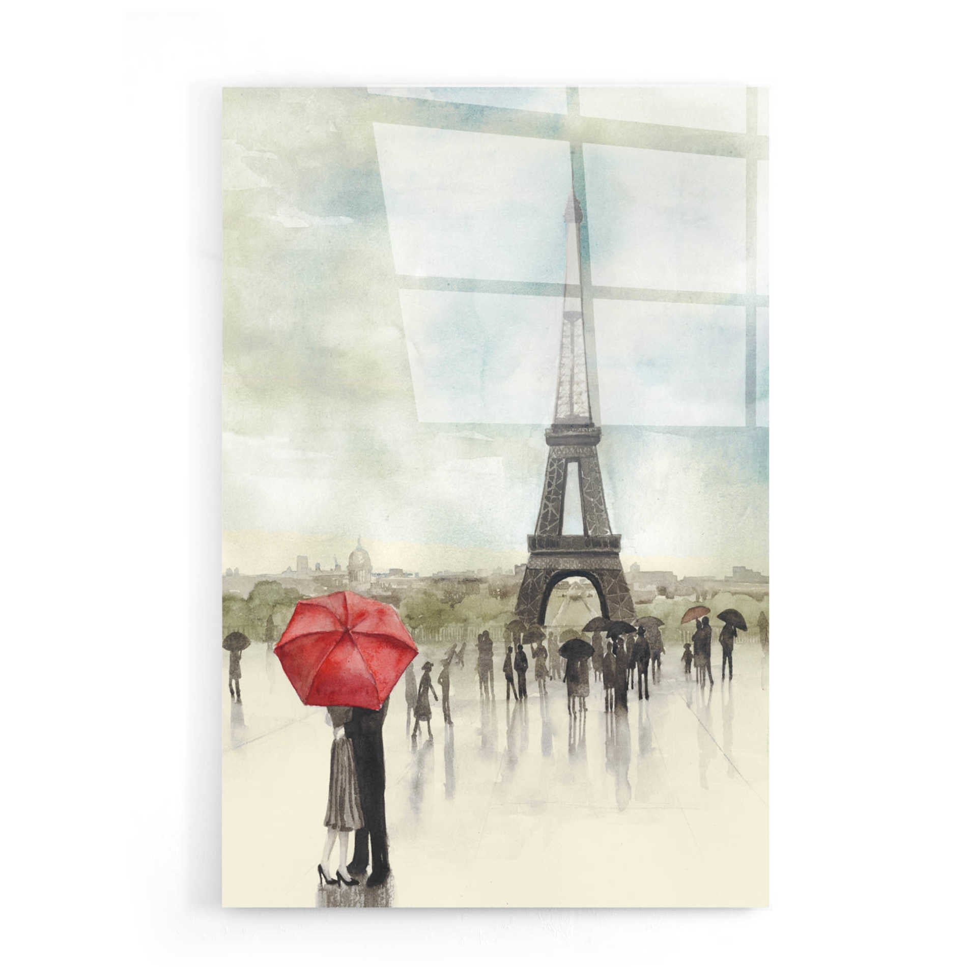 Epic Art 'Rainy Day Lovers I' by Grace Popp, Acrylic Wall Glass,16x24