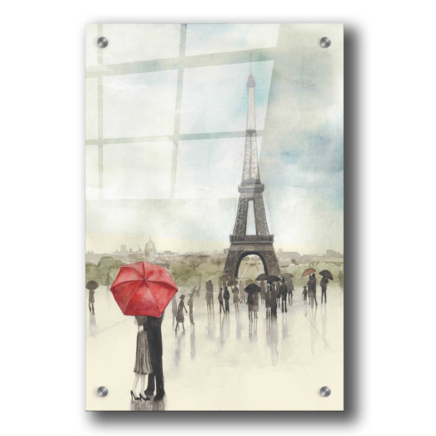 Epic Art 'Rainy Day Lovers I' by Grace Popp, Acrylic Wall Glass,24x36