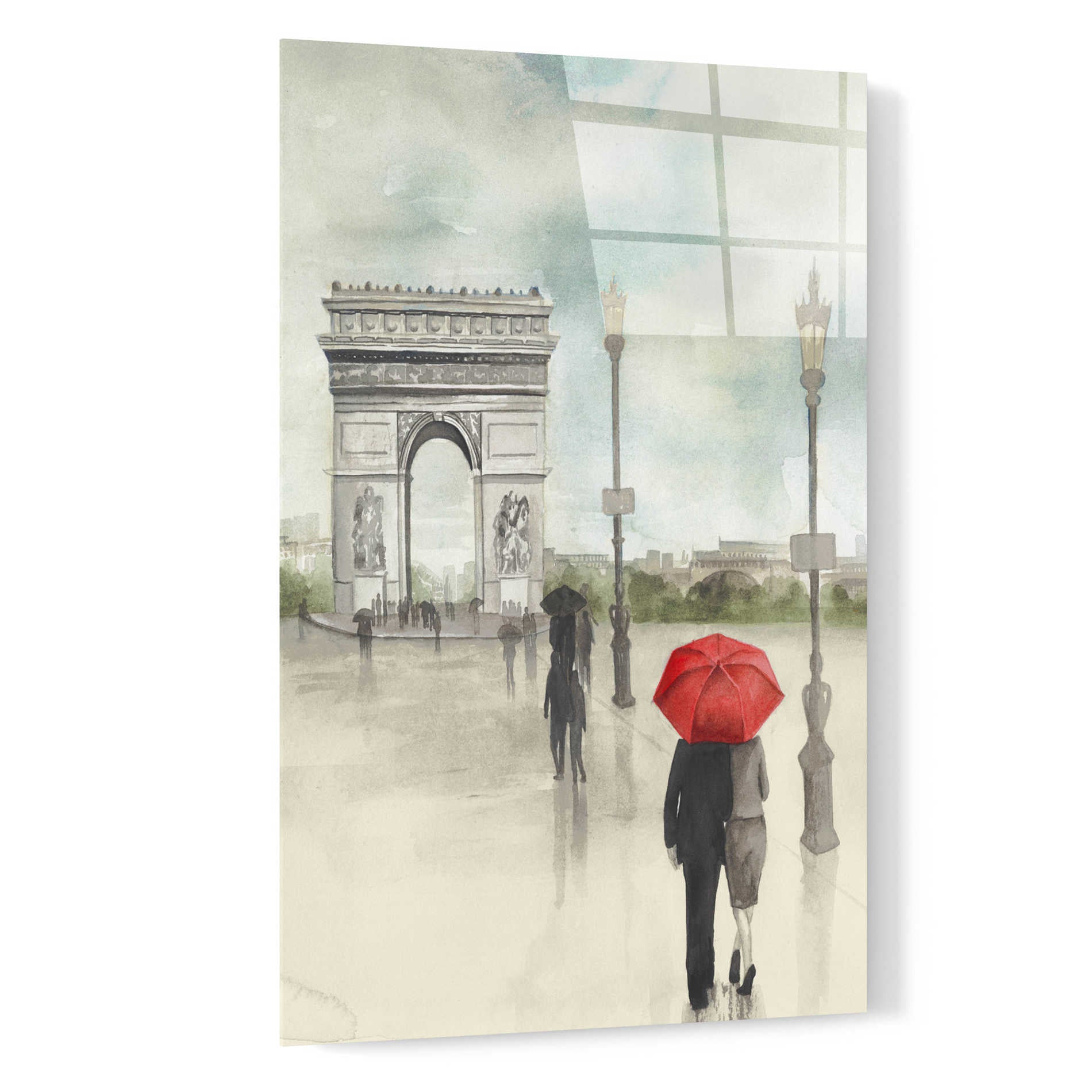 Epic Art 'Rainy Day Lovers II' by Grace Popp, Acrylic Wall Glass,16x24
