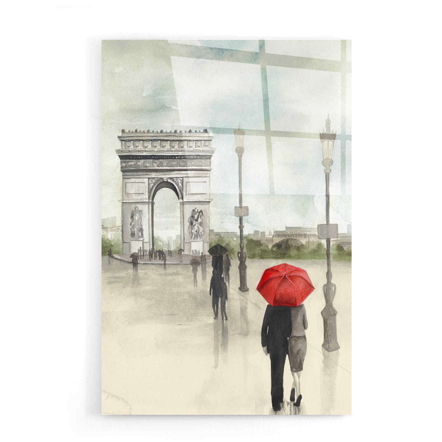 Epic Art 'Rainy Day Lovers II' by Grace Popp, Acrylic Wall Glass,16x24