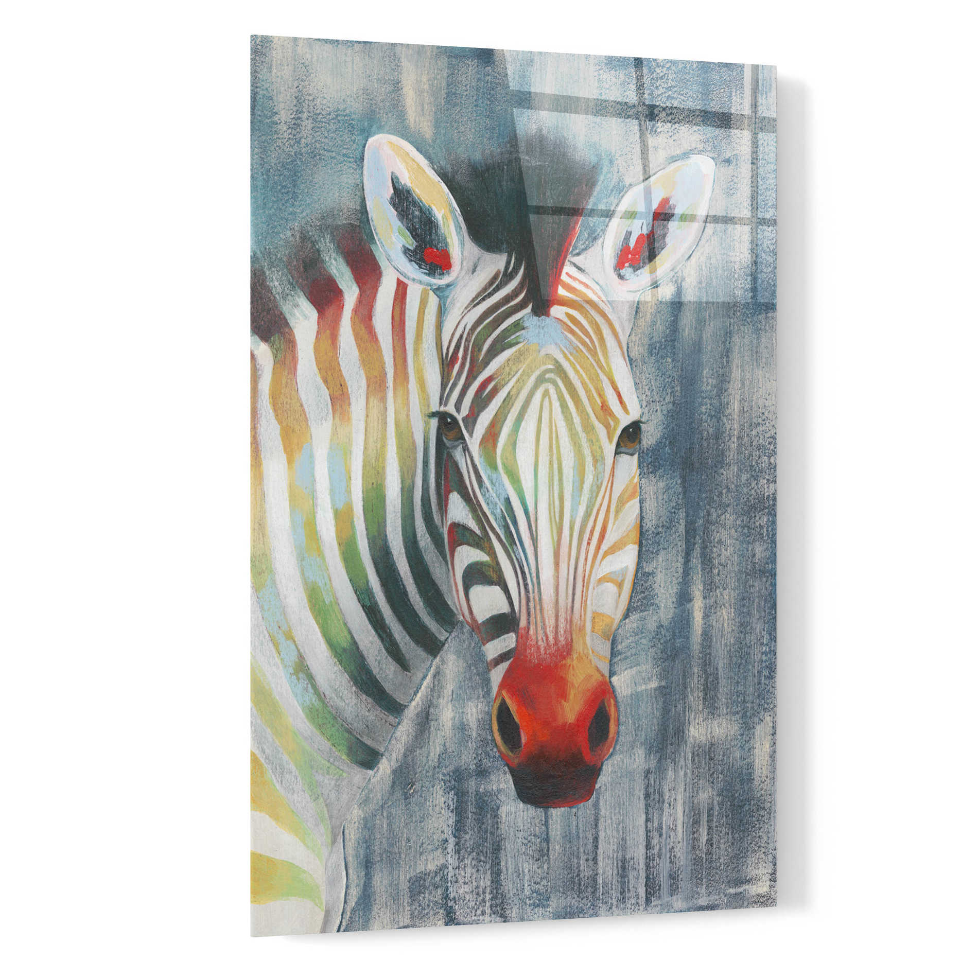 Epic Art 'Prism Zebra I' by Grace Popp, Acrylic Wall Glass,16x24