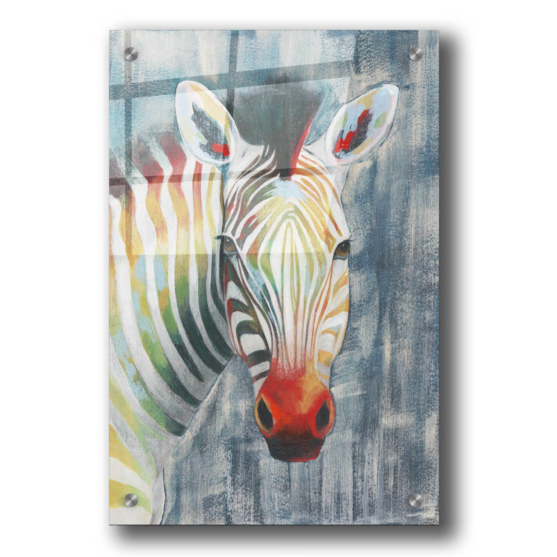 Epic Art 'Prism Zebra I' by Grace Popp, Acrylic Wall Glass,24x36