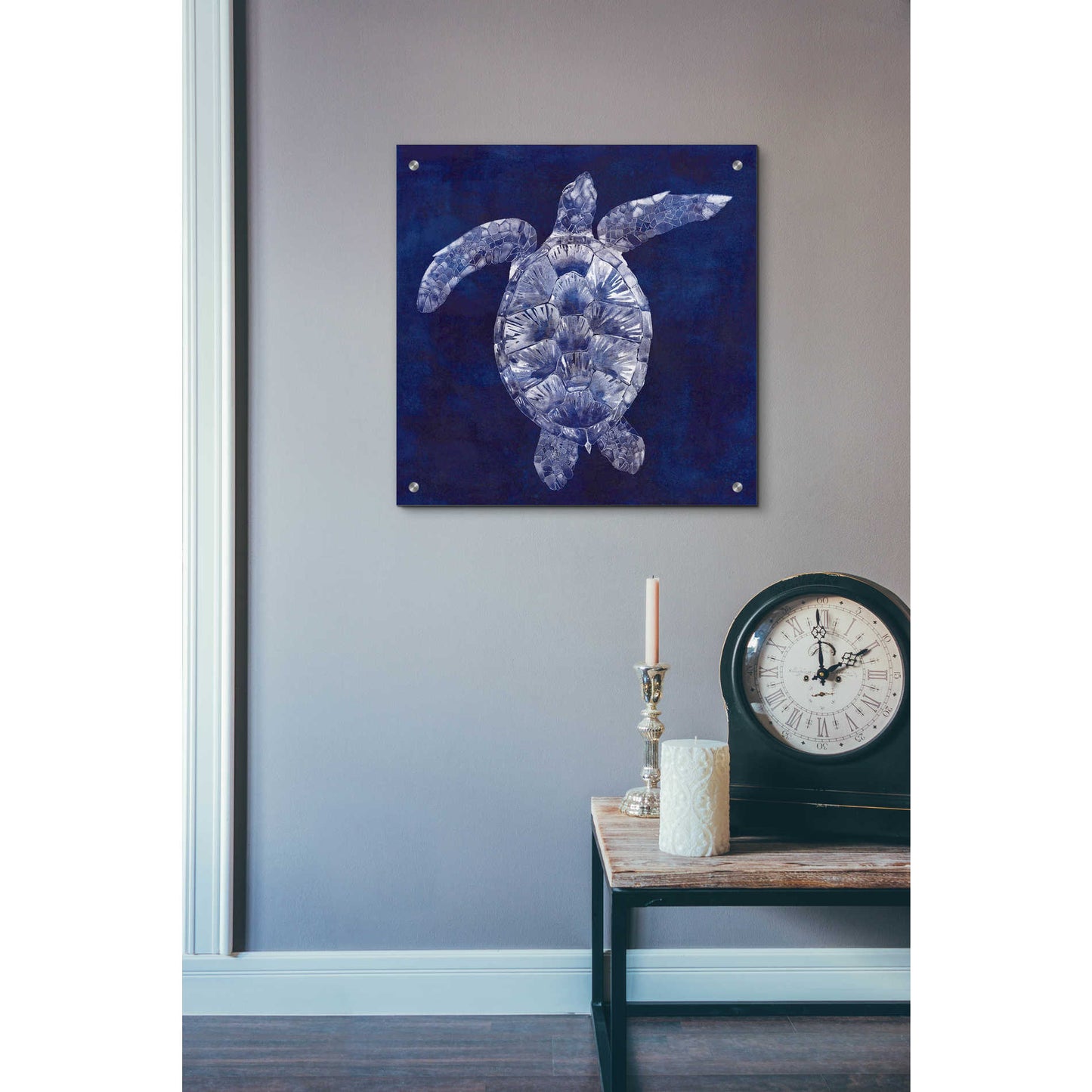 Epic Art 'Sea Turtle Shadow II' by Grace Popp, Acrylic Wall Glass,24x24