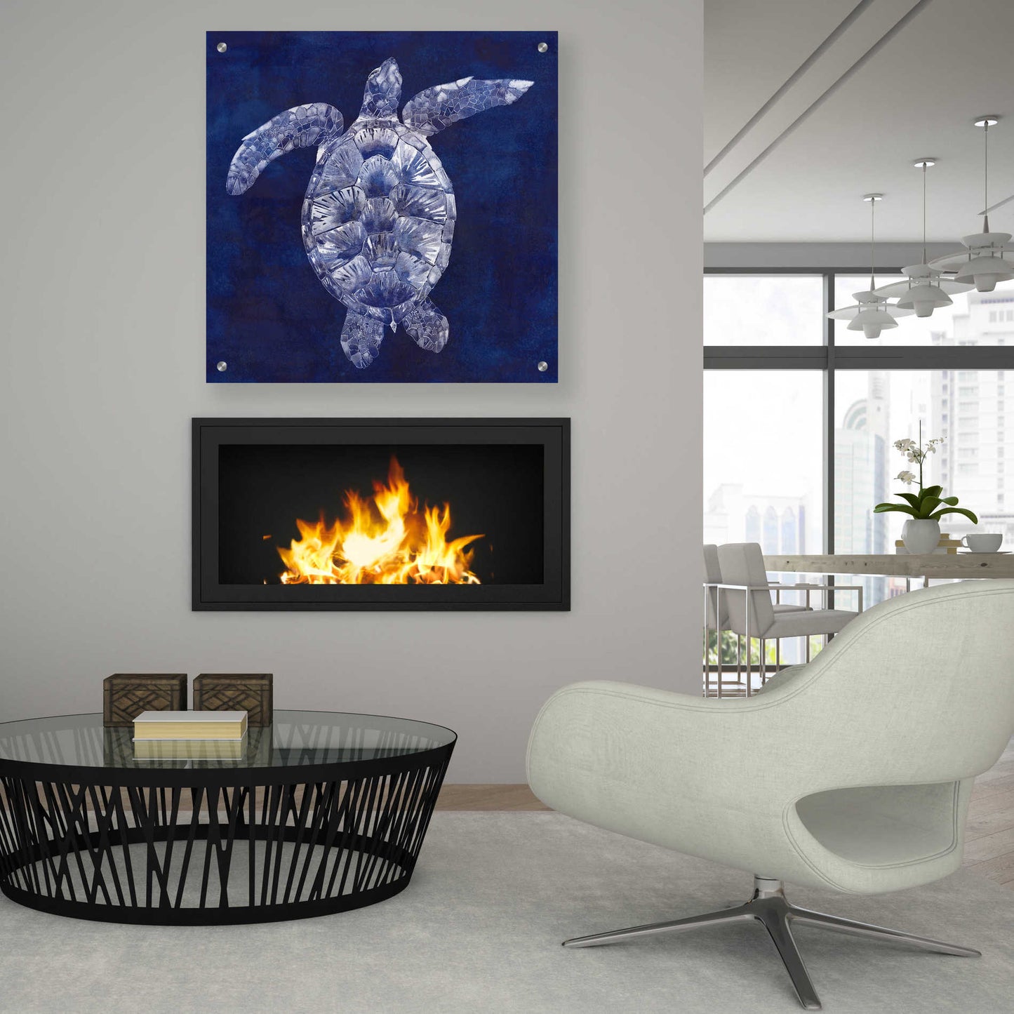 Epic Art 'Sea Turtle Shadow II' by Grace Popp, Acrylic Wall Glass,36x36