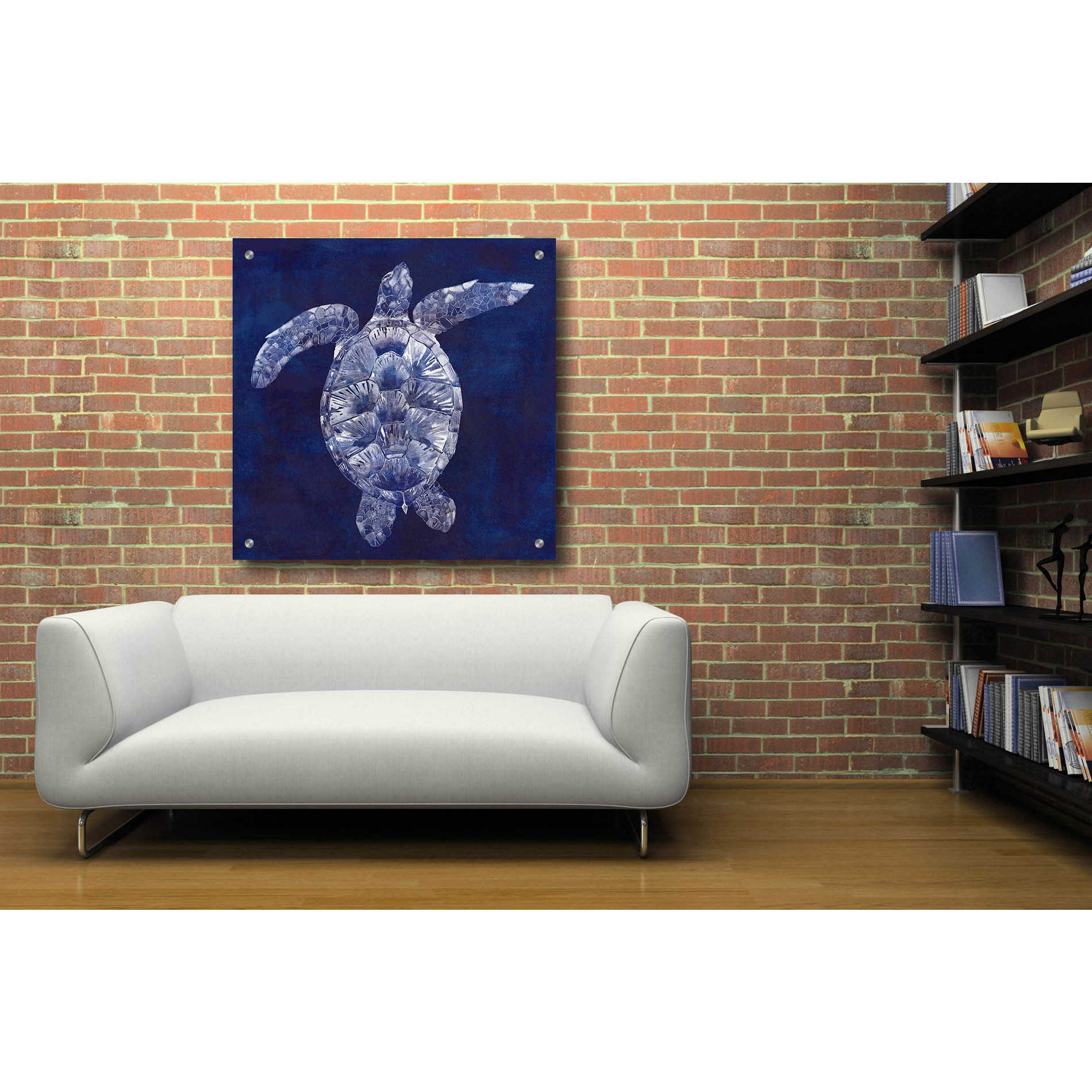 Epic Art 'Sea Turtle Shadow II' by Grace Popp, Acrylic Wall Glass,36x36