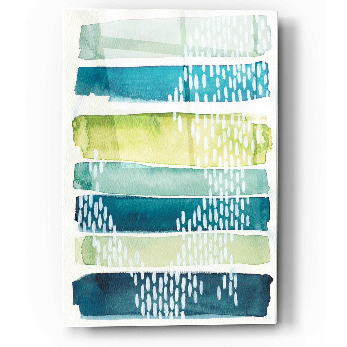 Epic Art 'Aqua Streak I' by Grace Popp, Acrylic Wall Glass