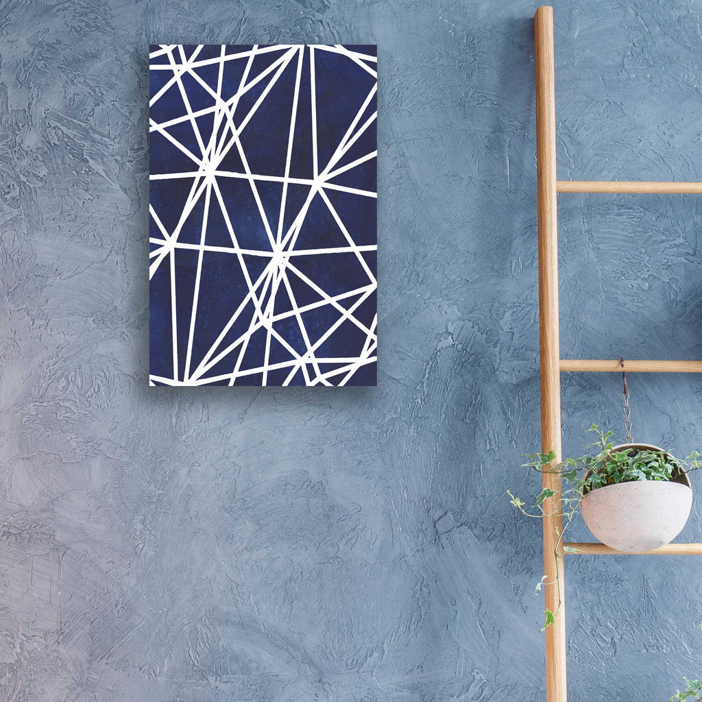 Epic Art 'Indigo Pattern I' by Grace Popp, Acrylic Wall Glass,16x24