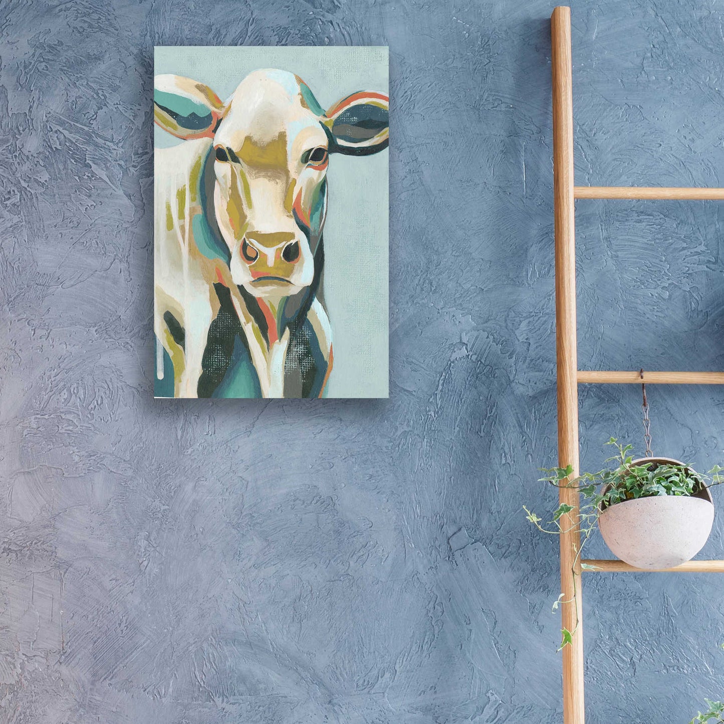 Epic Art 'Colorful Cows III' by Grace Popp, Acrylic Wall Glass,16x24