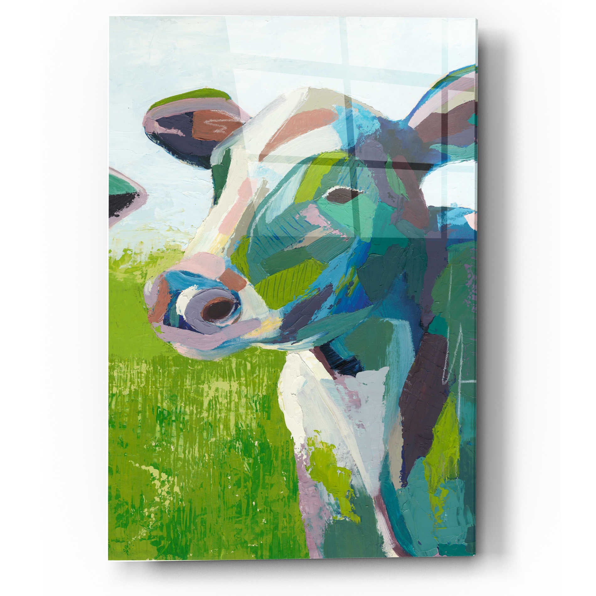Epic Art 'Painterly Cow III' by Grace Popp, Acrylic Wall Glass,12x16