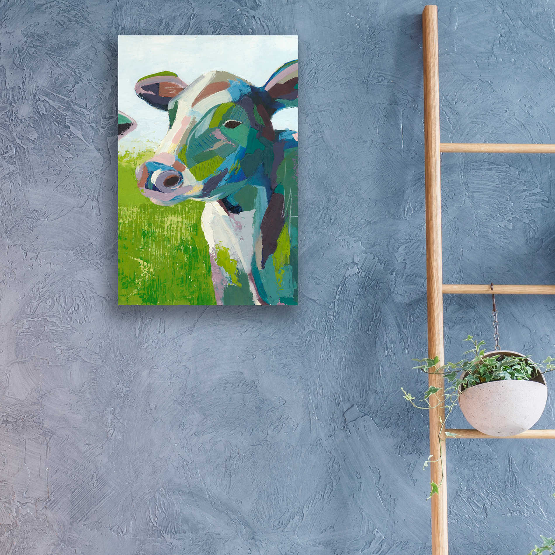 Epic Art 'Painterly Cow III' by Grace Popp, Acrylic Wall Glass,16x24