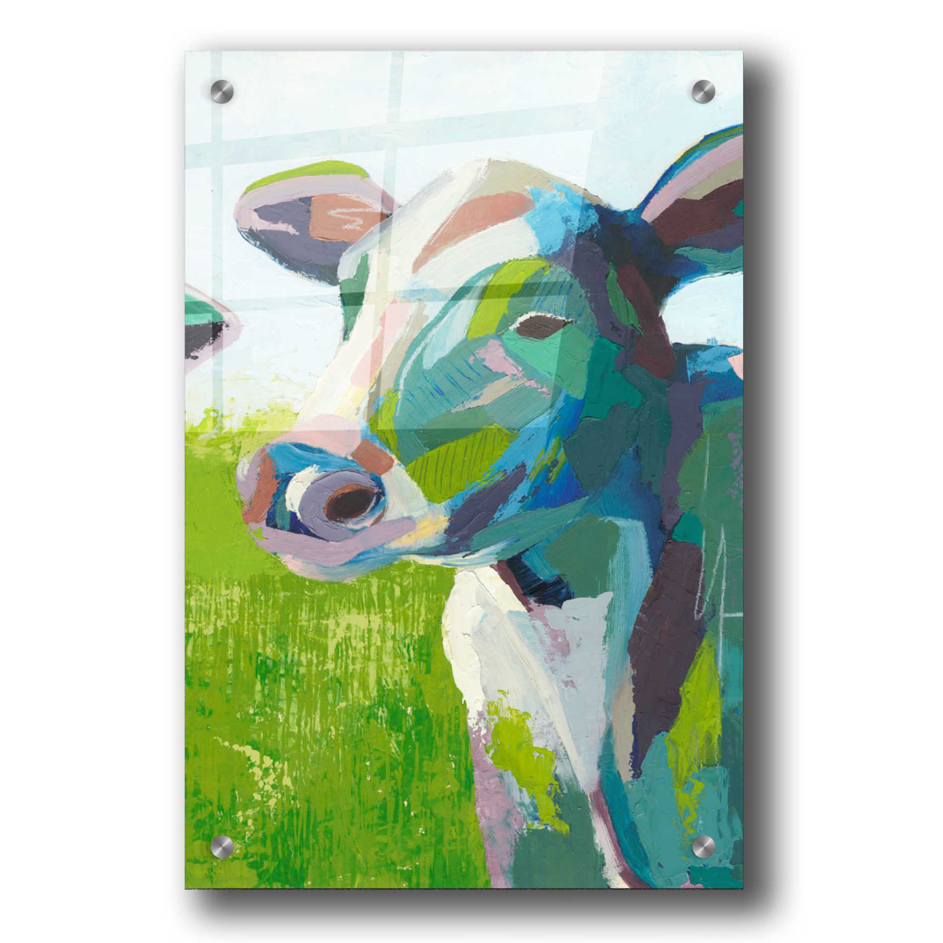 Epic Art 'Painterly Cow III' by Grace Popp, Acrylic Wall Glass,24x36