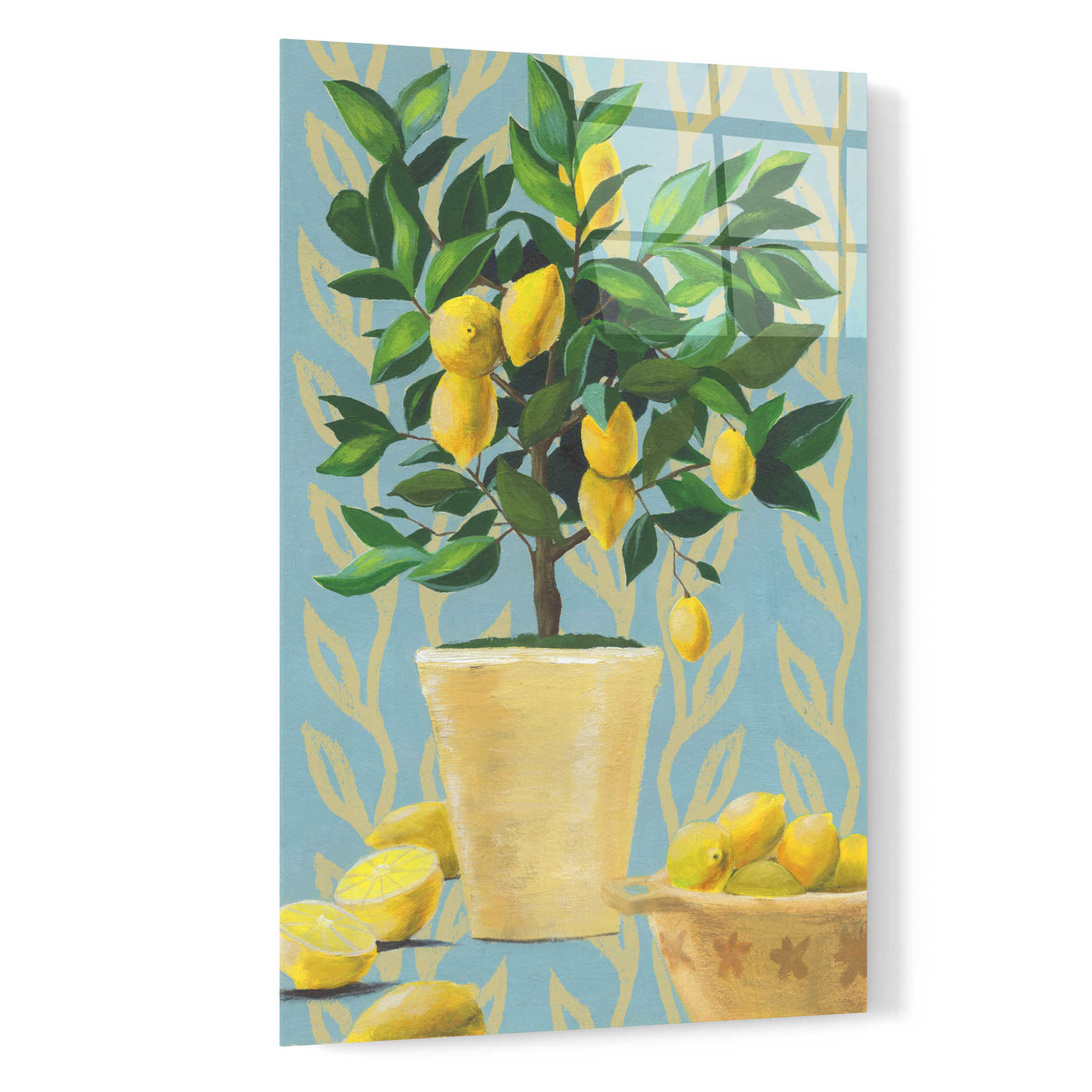 Epic Art 'Opulent Citrus I' by Grace Popp, Acrylic Wall Glass,16x24