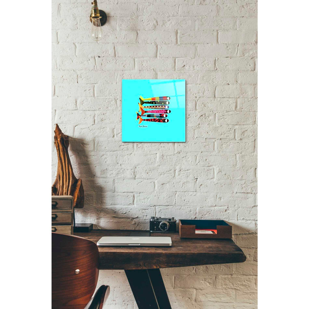 Epic Art 'Fish Sticks' by Chuck Wimmer, Acrylic Glass Wall Art,12 x 12