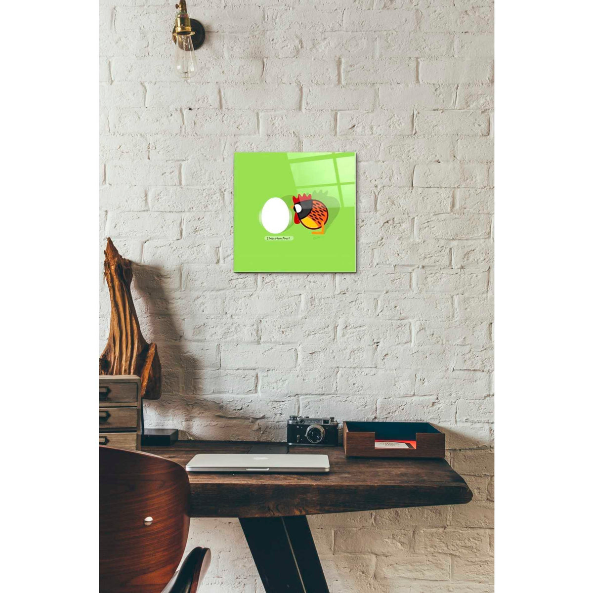 Epic Art 'Here First' by Chuck Wimmer, Acrylic Glass Wall Art,12 x 12