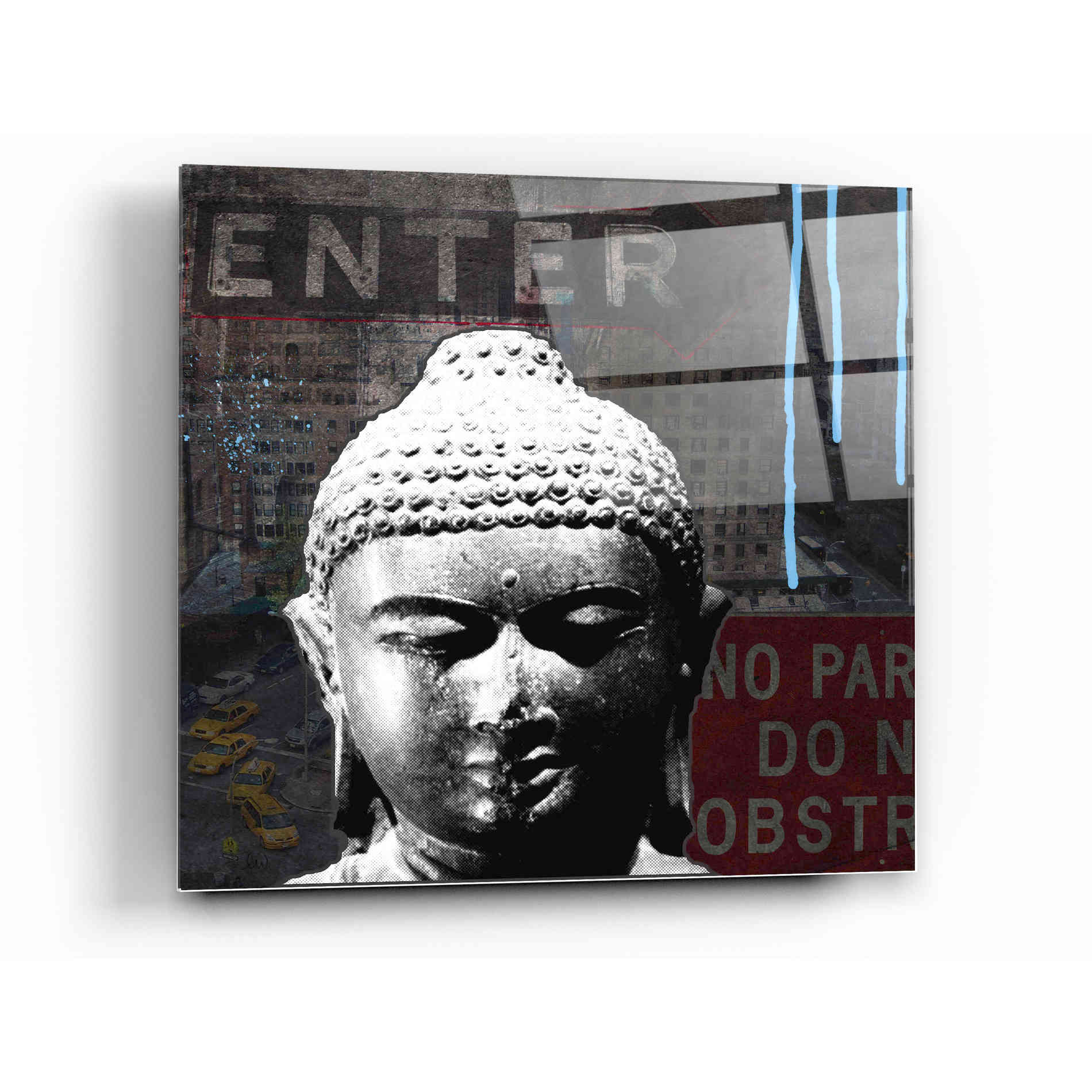 Epic Art 'Urban Buddha IV' by Linda Woods, Acrylic Glass Wall Art,12 x 12