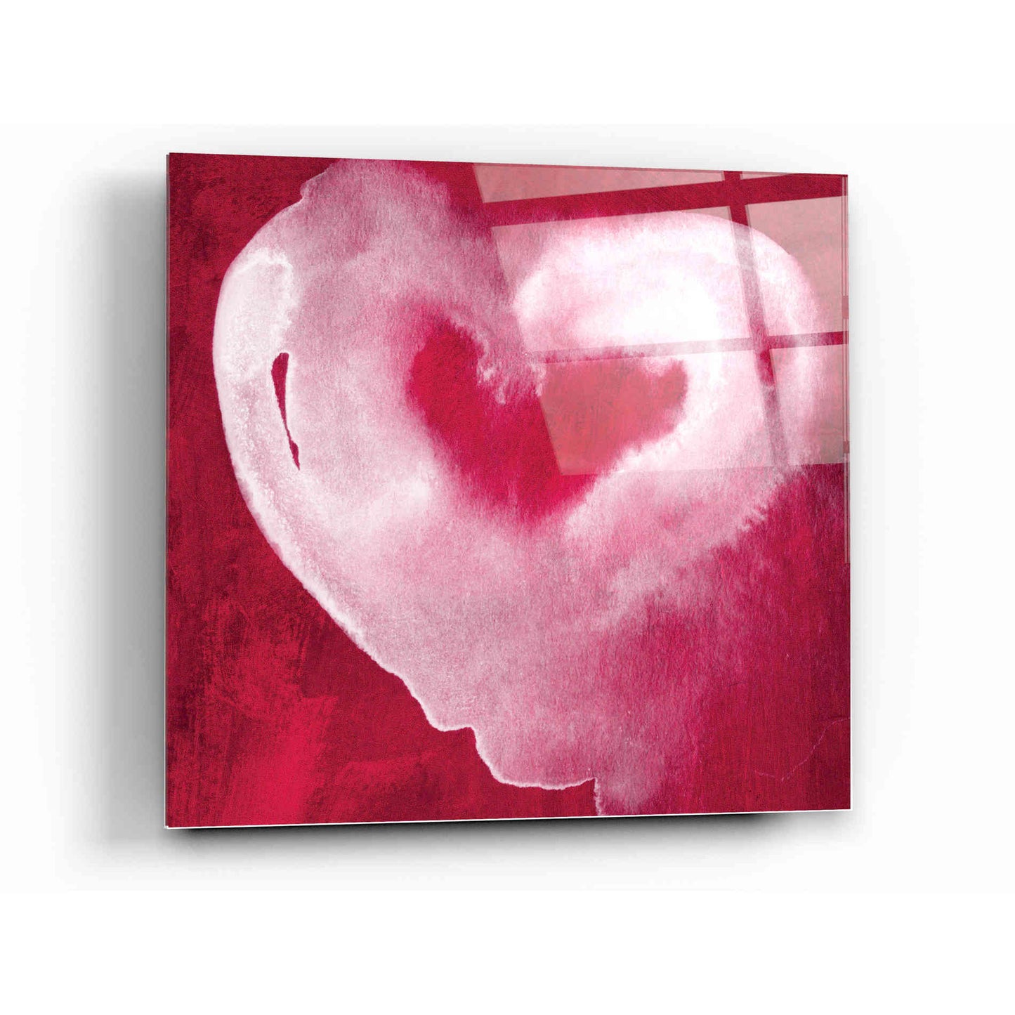Epic Art 'Hot Pink Heart' by Linda Woods, Acrylic Glass Wall Art,12 x 12