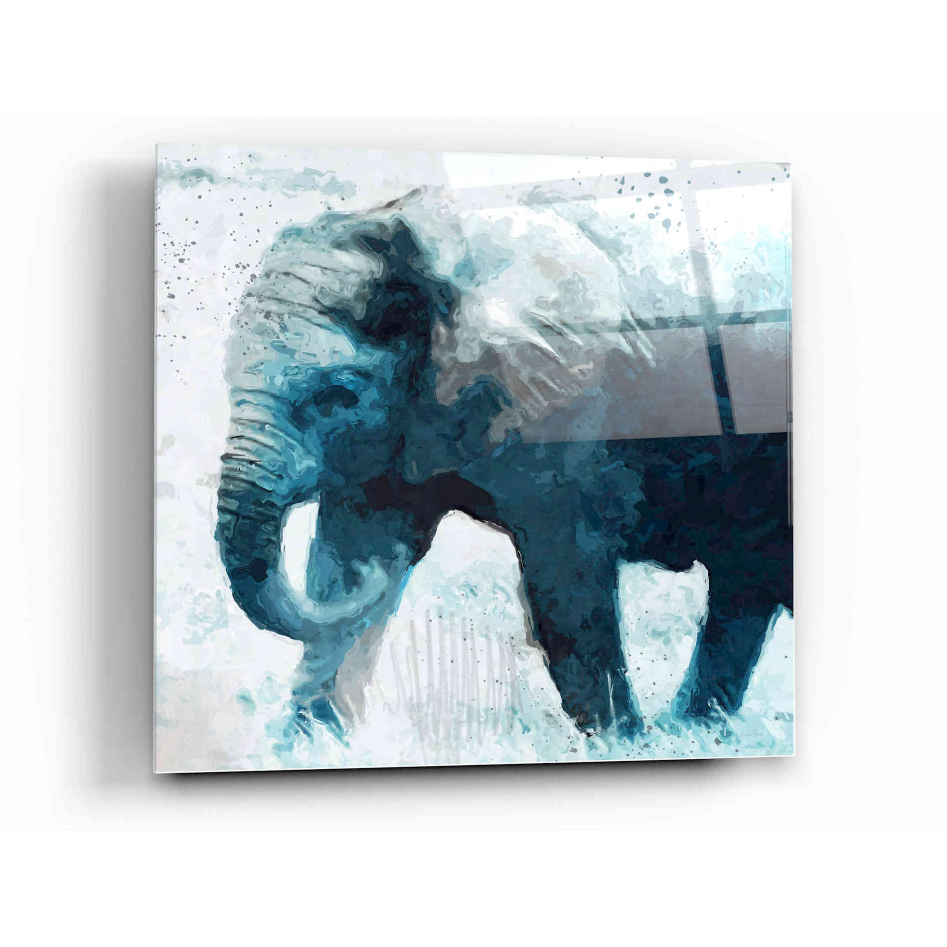 Epic Art 'Elephant' by Linda Woods, Acrylic Glass Wall Art,12 x 12