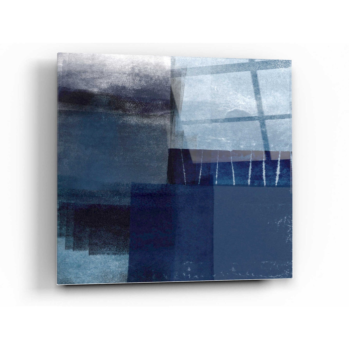 Epic Art 'Blue Abstract I' by Linda Woods, Acrylic Glass Wall Art,12 x 12