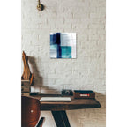 Epic Art 'Blue Abstract V' by Linda Woods, Acrylic Glass Wall Art,12 x 12
