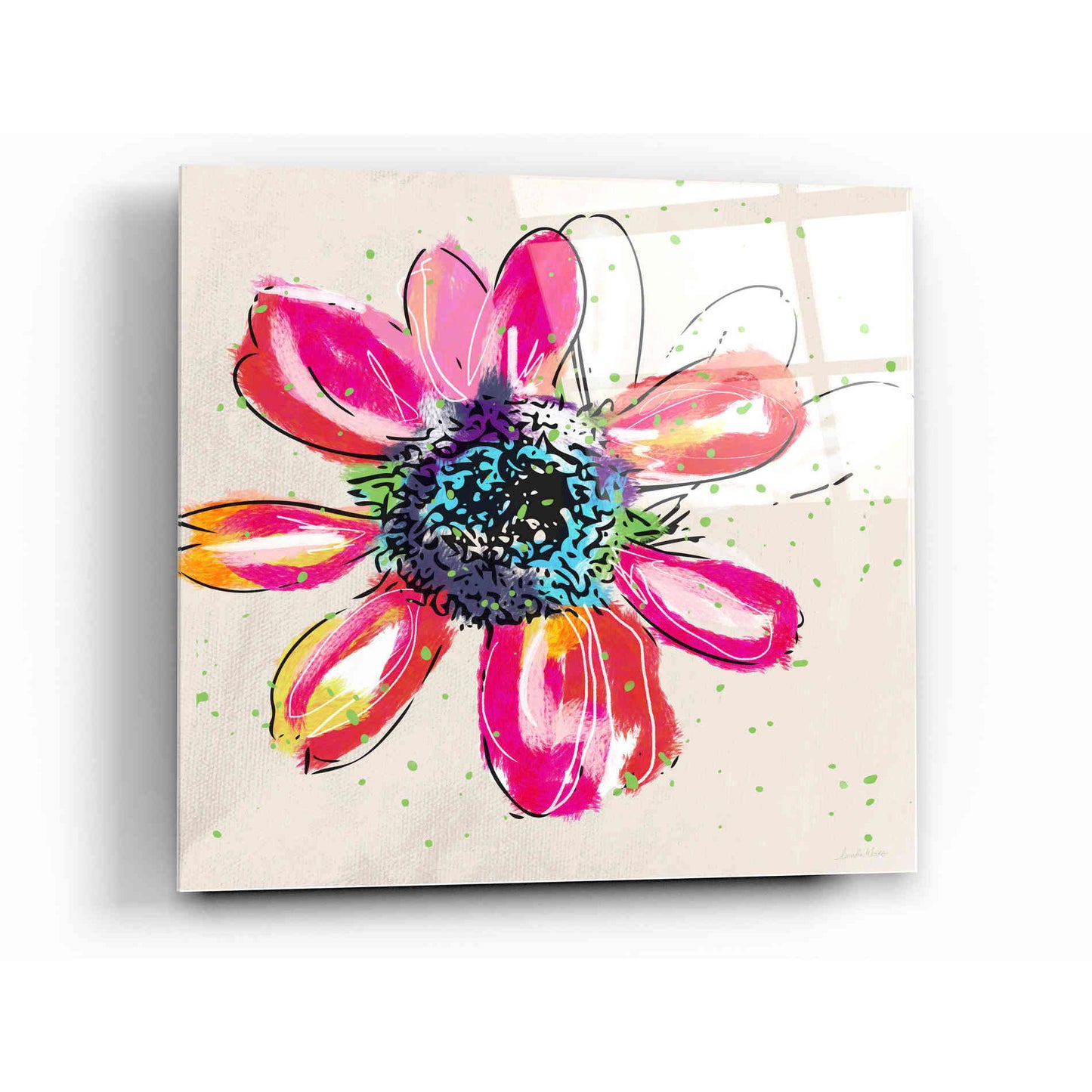 Epic Art 'Colorful Daisy' by Linda Woods, Acrylic Glass Wall Art,12 x 12