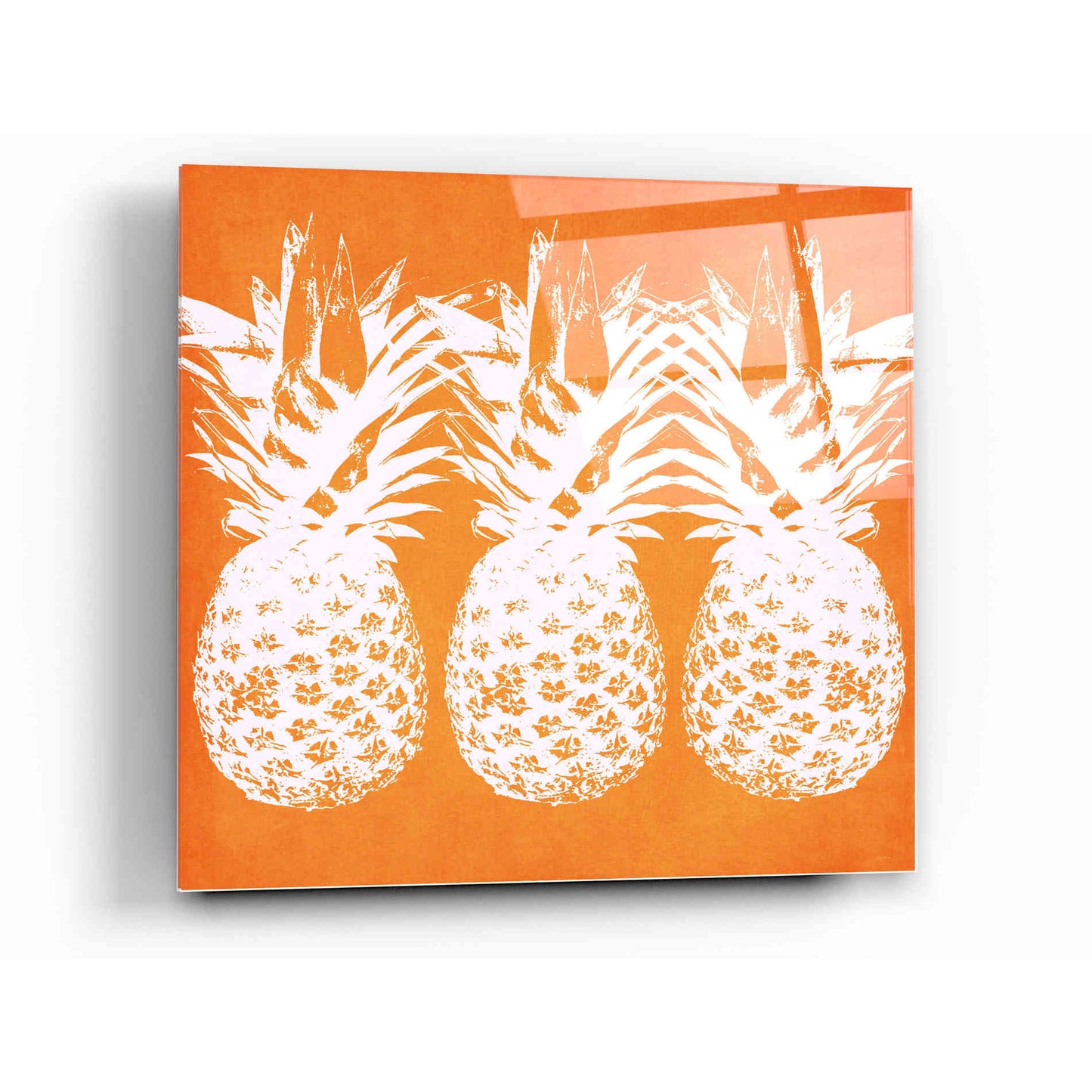 Epic Art 'Orange Pineapples' by Linda Woods, Acrylic Glass Wall Art,12 x 12