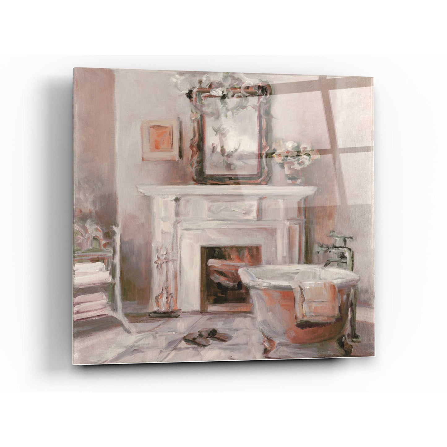 Epic Art 'French Bath IV Gray and Blush' by Marilyn Hageman, Acrylic Glass Wall Art,12x12