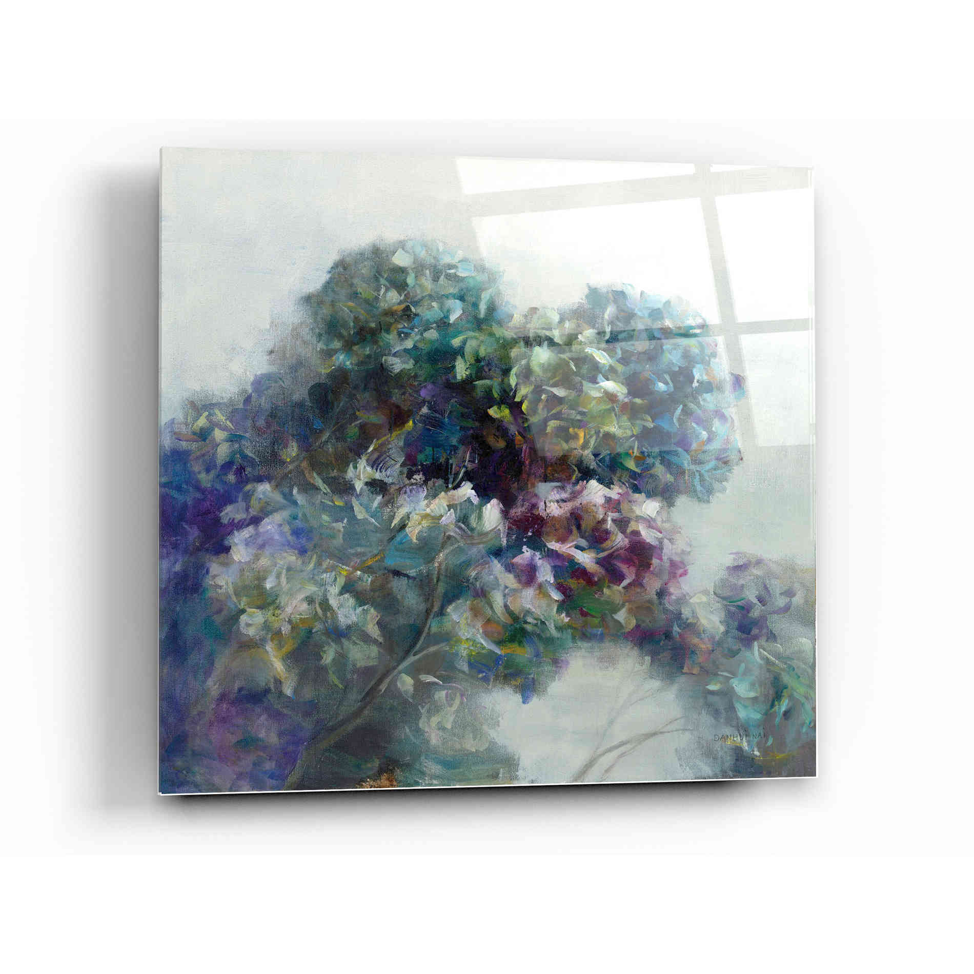 Epic Art 'Abstract Hydrangea' by Danhui Nai, Acrylic Glass Wall Art,12 x 12