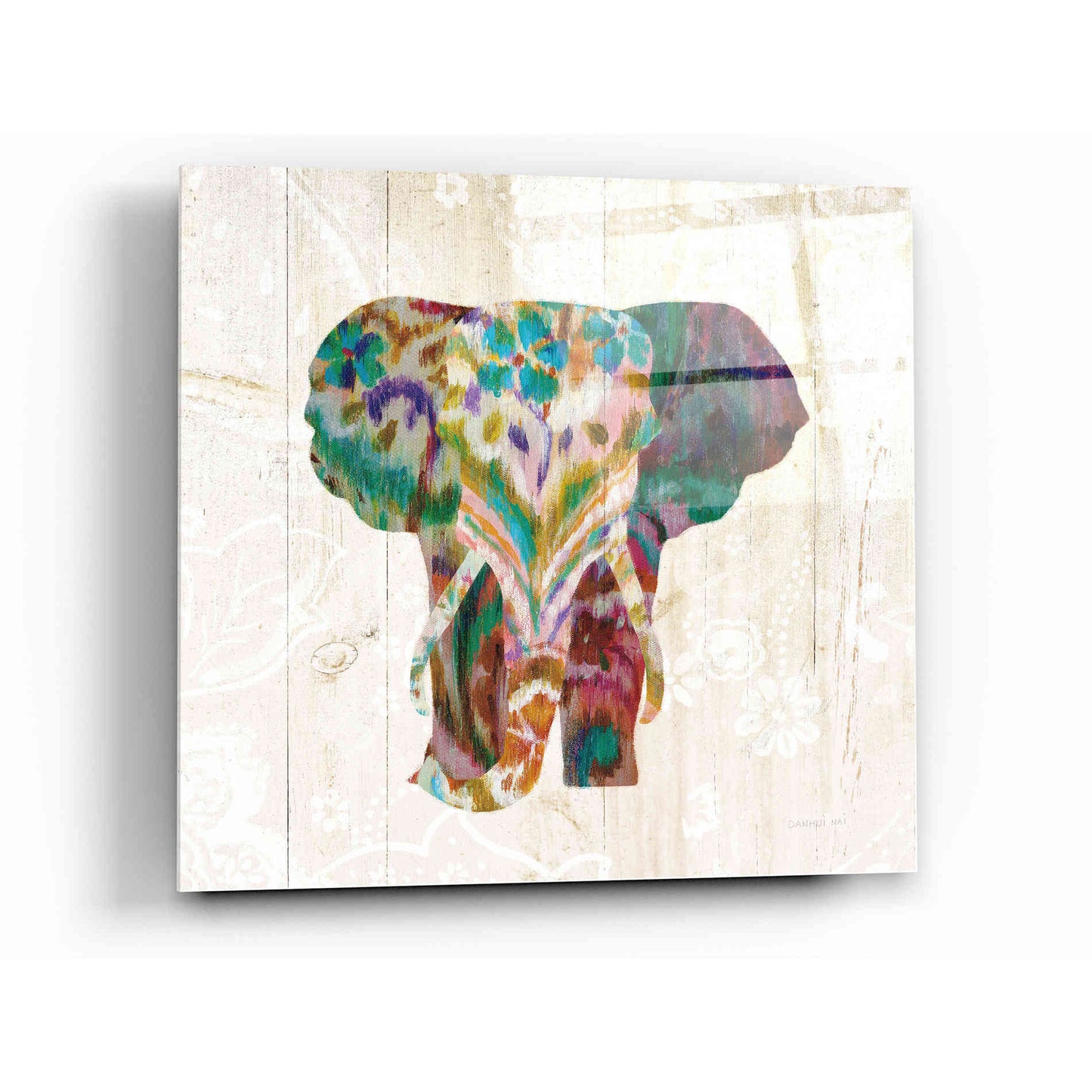 Epic Art 'Boho Paisley Elephant III' by Danhui Nai, Acrylic Glass Wall Art,12x12
