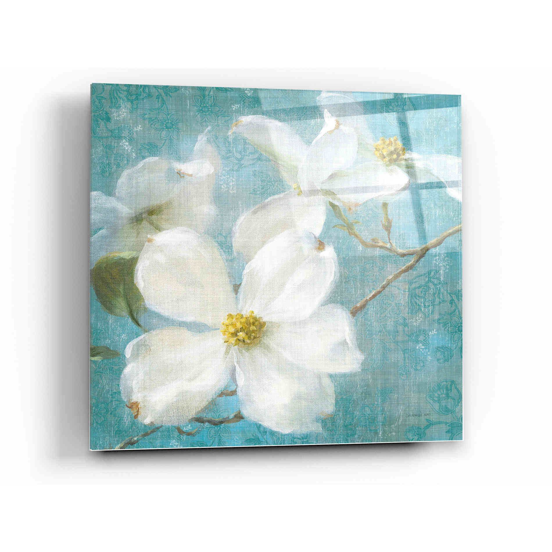 Epic Art 'Indiness Blossom Square Vintage I' by Danhui Nai, Acrylic Glass Wall Art,12x12