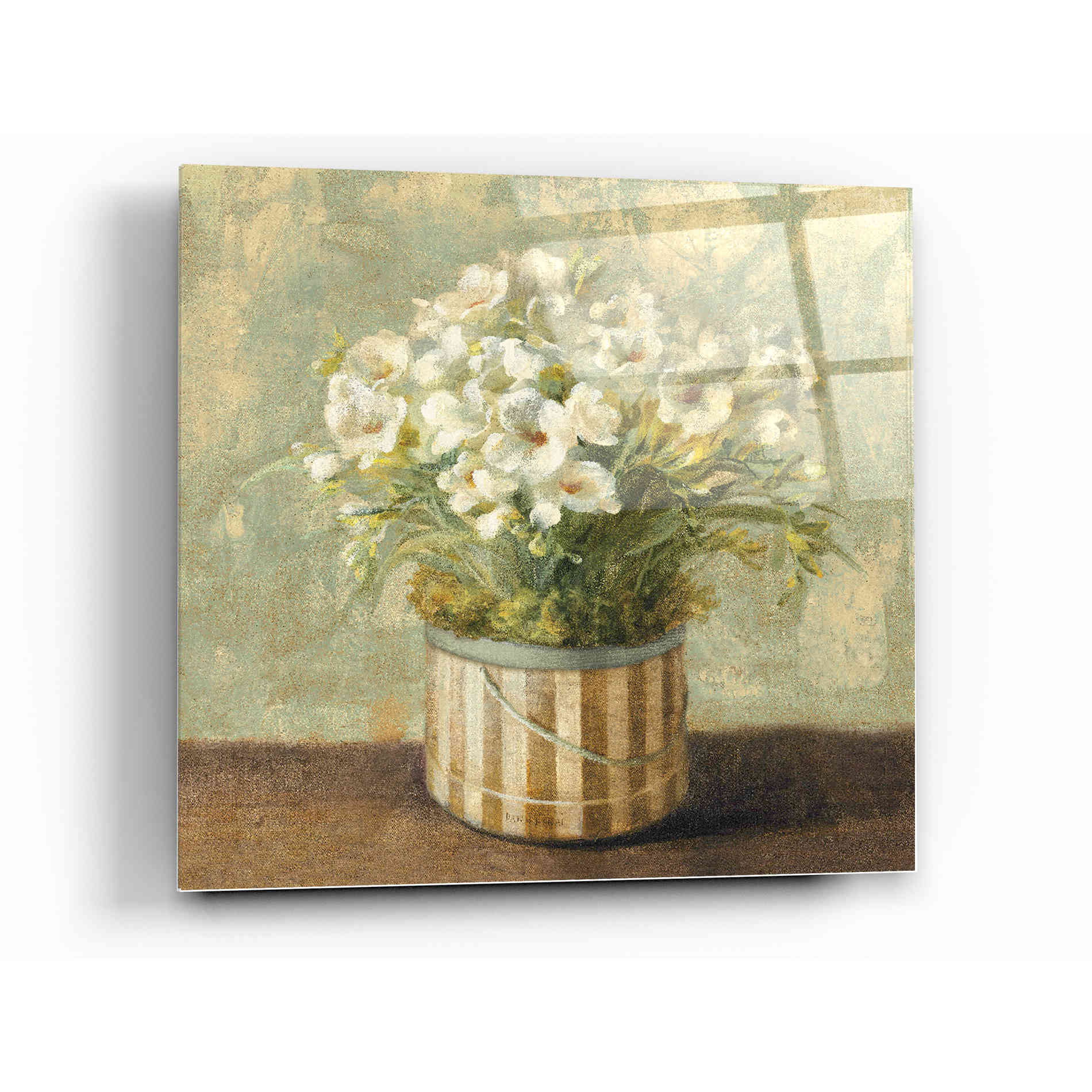 Epic Art 'Hatbox Freesia' by Danhui Nai, Acrylic Glass Wall Art,12x12