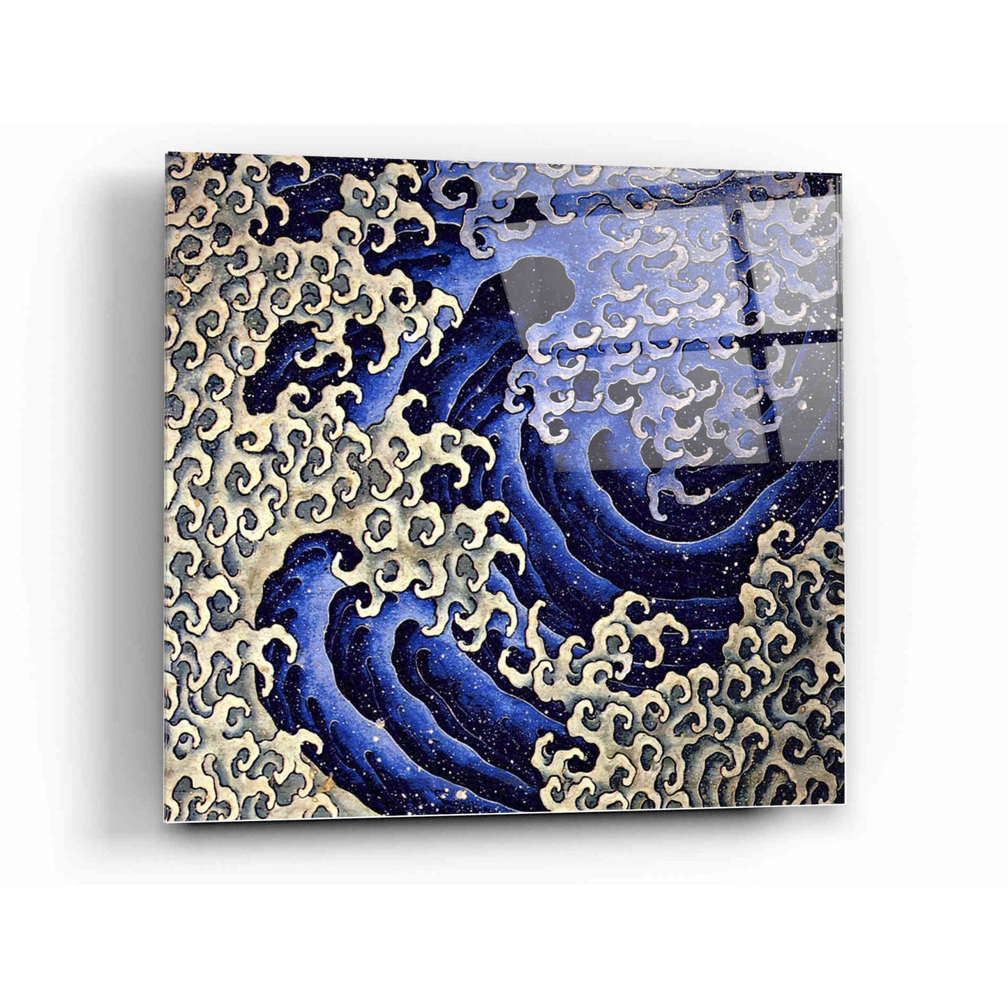 Epic Art 'Masculine Waves (Onami)' by Katsushika Hokusai Acrylic Glass Wall Art,12x12