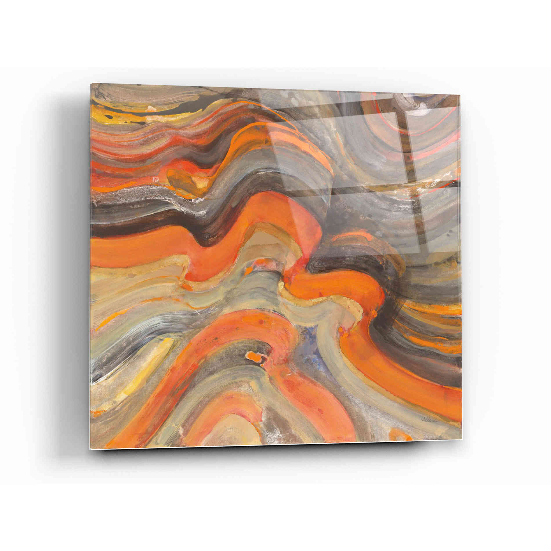 Epic Art 'Floating Lava' by Albena Hristova, Acrylic Glass Wall Art,12x12