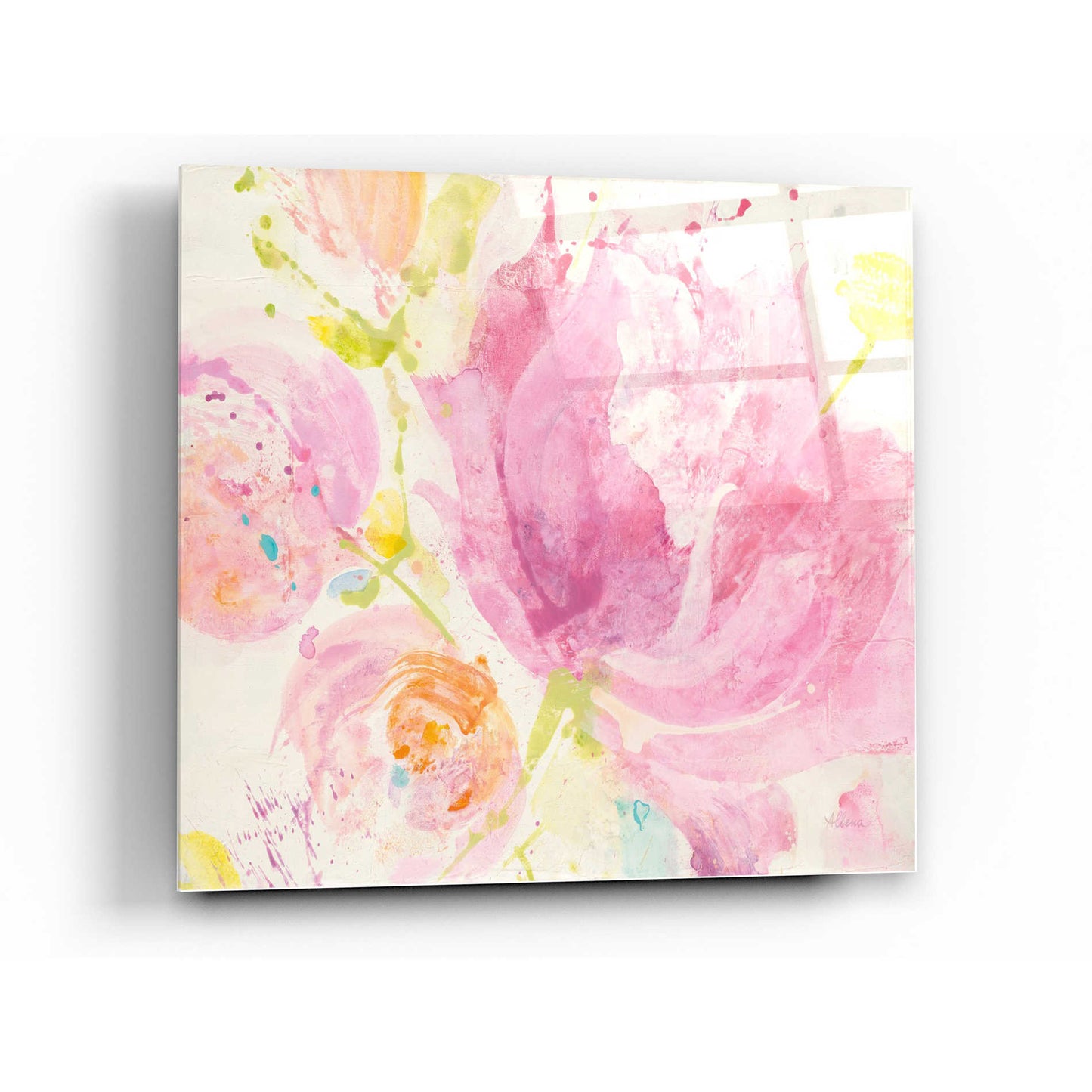 Epic Art 'Spring Abstracts Florals II' by Albena Hristova, Acrylic Glass Wall Art,12x12