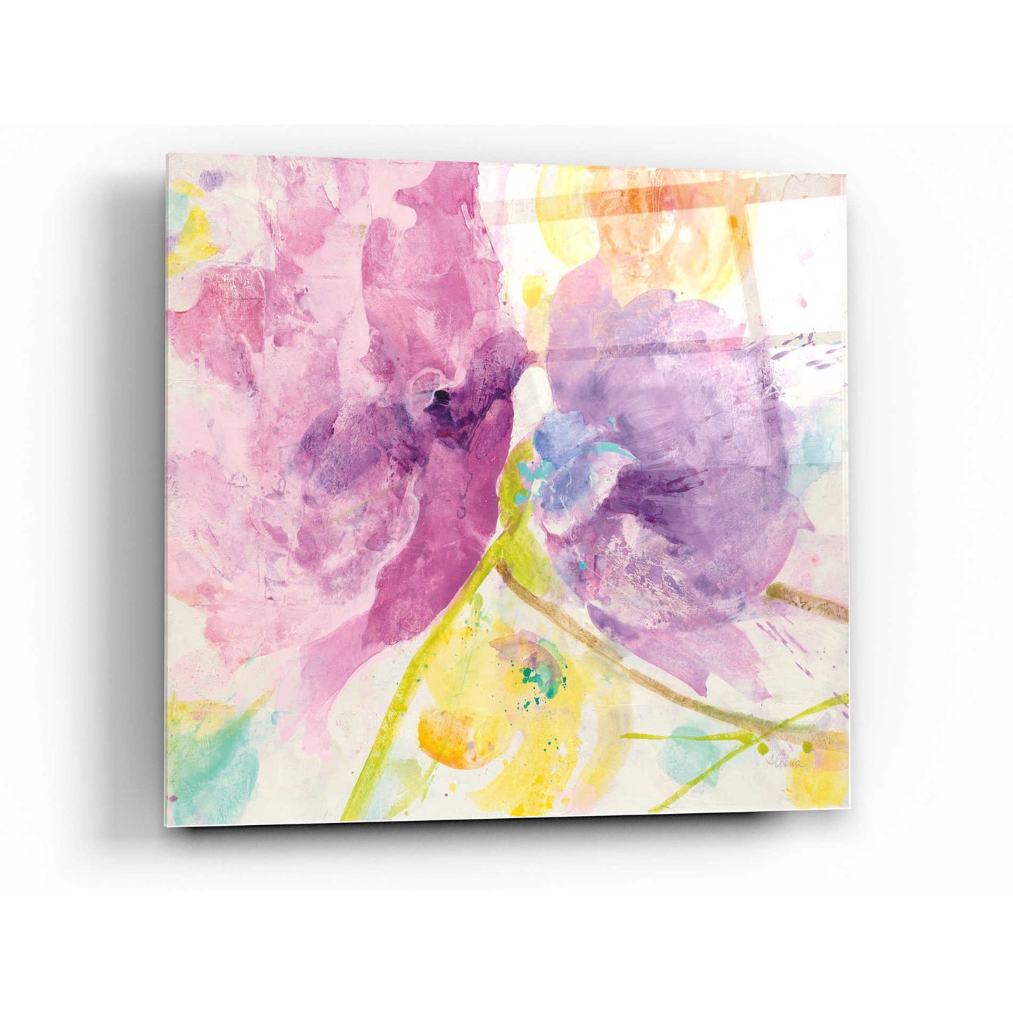 Epic Art 'Spring Abstracts Florals I' by Albena Hristova, Acrylic Glass Wall Art,12x12
