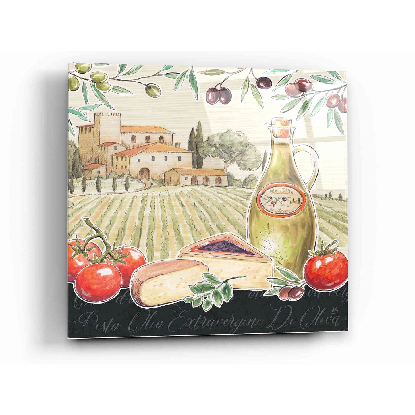 Epic Art 'Tuscan Flavor III' by Daphne Brissonet, Acrylic Glass Wall Art,12x12