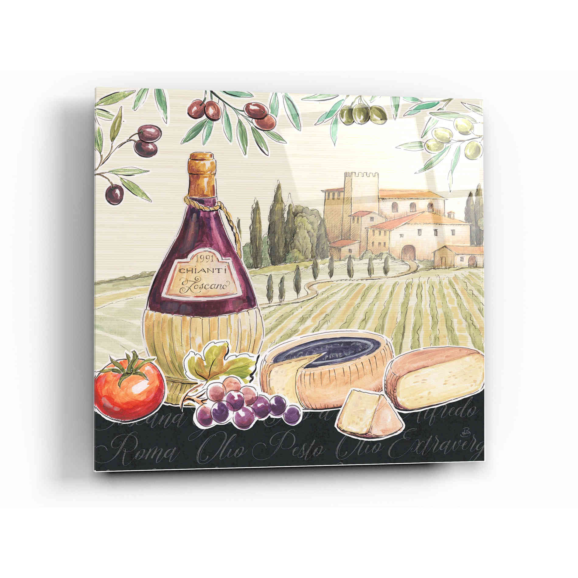 Epic Art 'Tuscan Flavor II' by Daphne Brissonet, Acrylic Glass Wall Art,12x12
