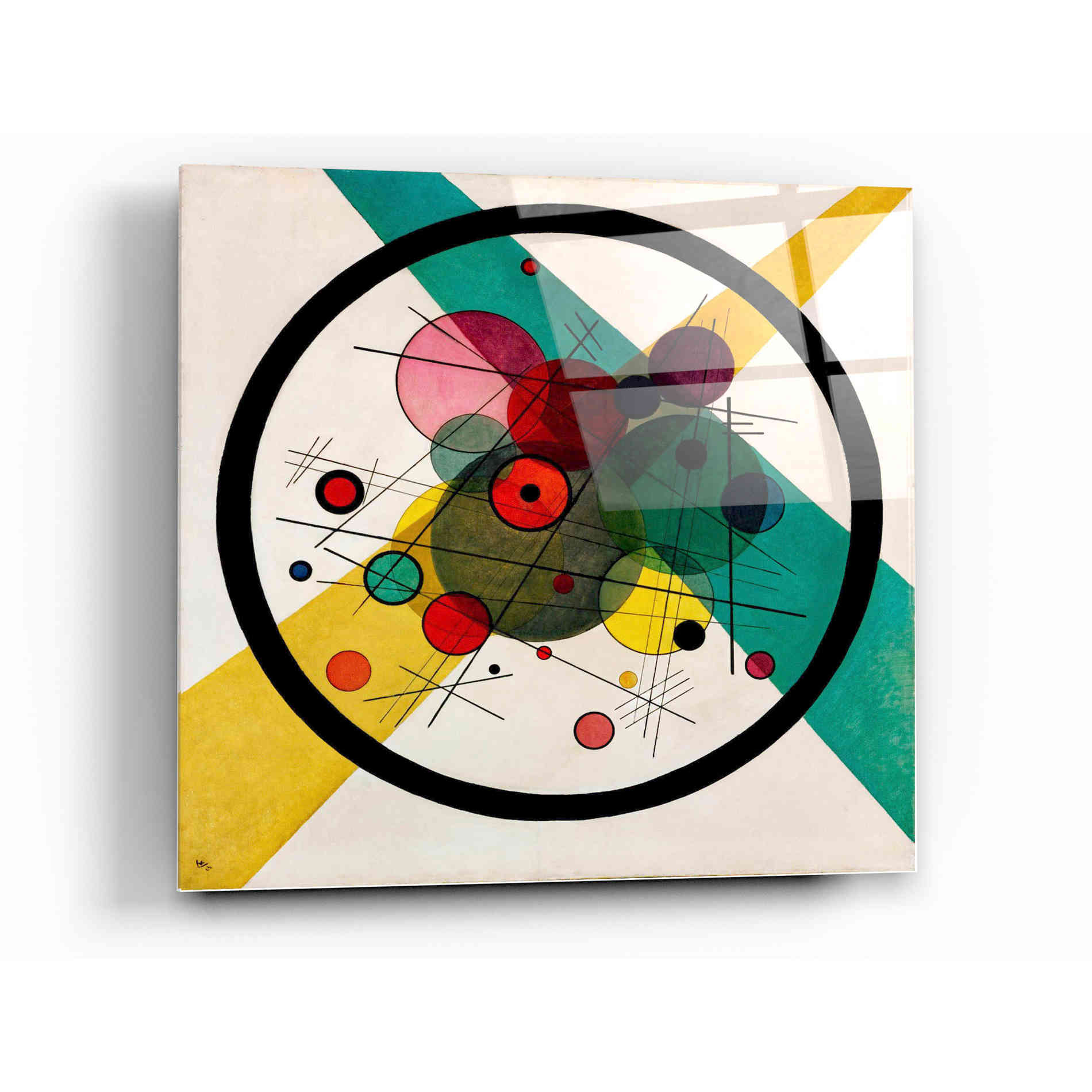 Epic Art 'Circles In A Circle' by Wassily Kandinsky Acrylic Glass Wall Art,12x12