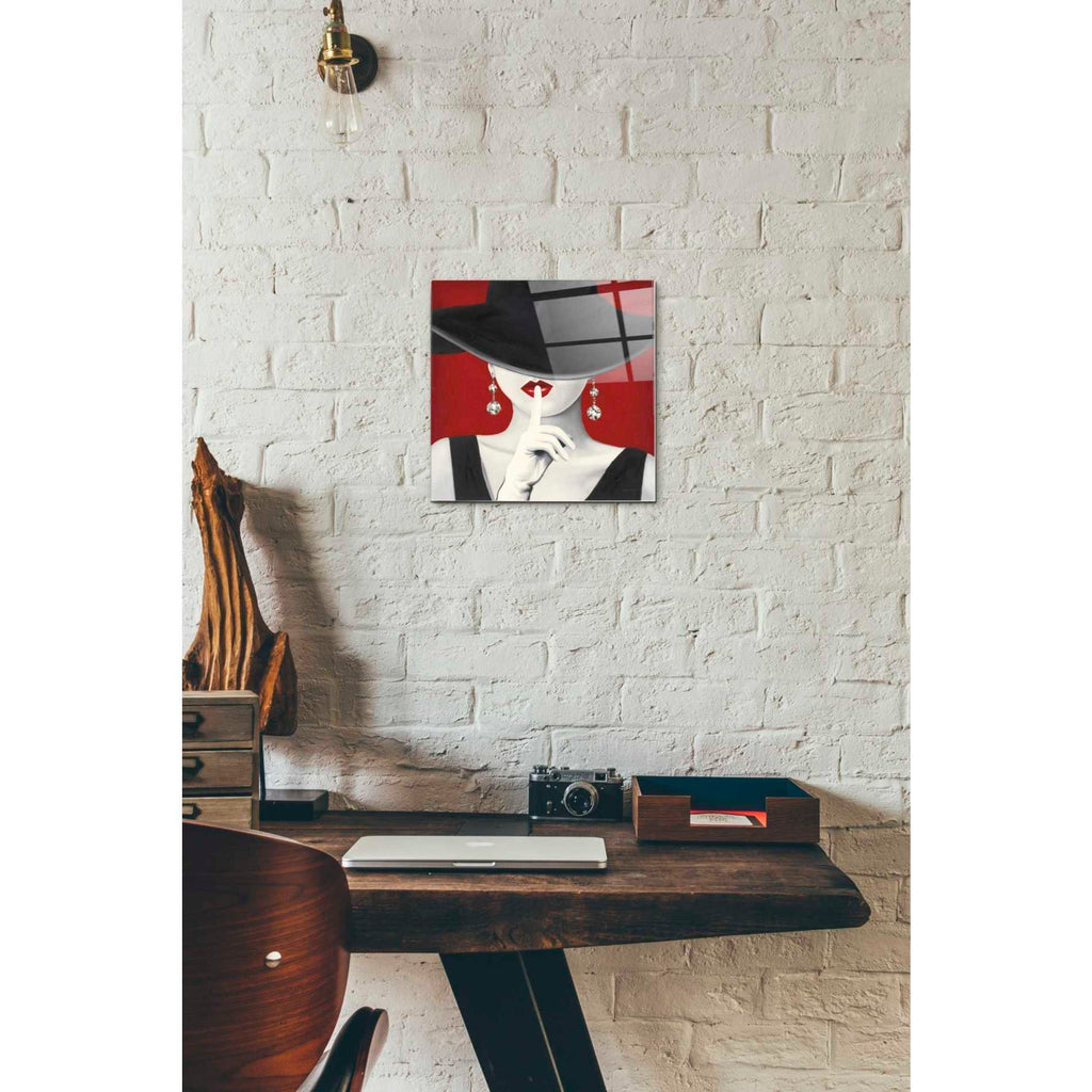Epic Art 'Haute Chapeau Rouge I' by Marco Fabiano, Acrylic Glass Wall Art,12 x 12