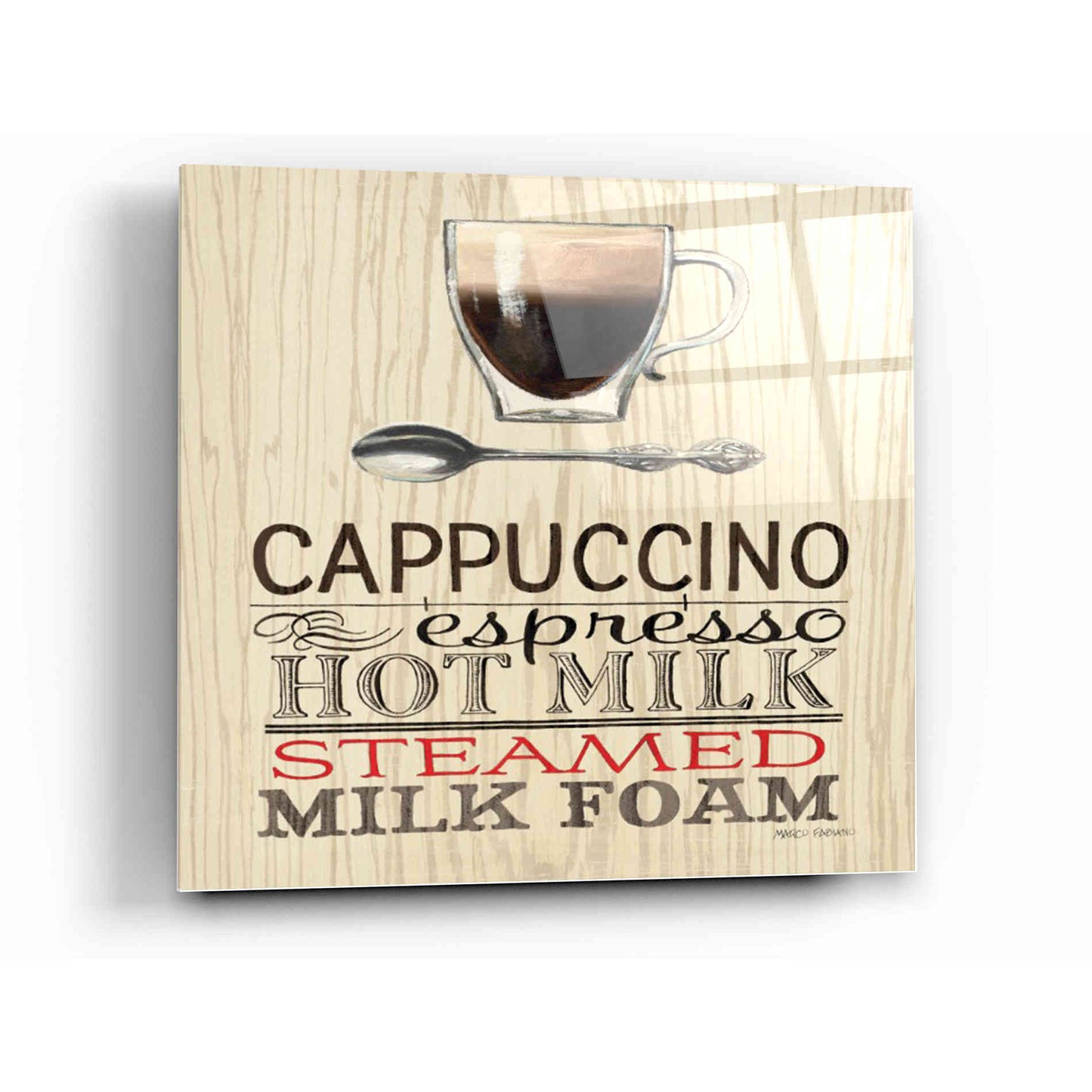 Epic Art 'Cappuccino' by Marco Fabiano, Acrylic Glass Wall Art,12 x 12