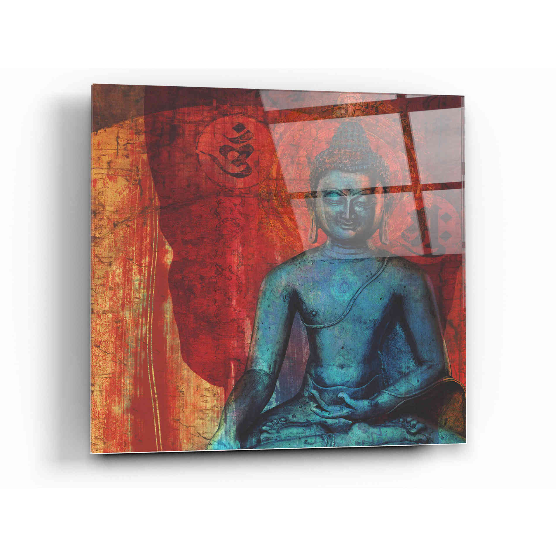 Epic Art 'Blue Buddha' by Elena Ray Acrylic Glass Wall Art,12 x 12